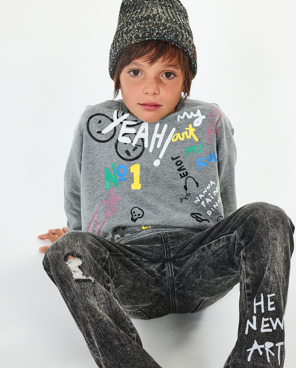 Pantalón denim gris niño The New Artists
