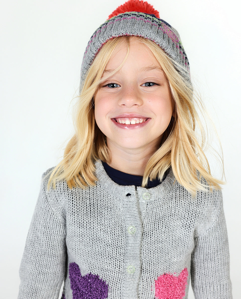 Chaqueta tricot gris niña Robot Maker