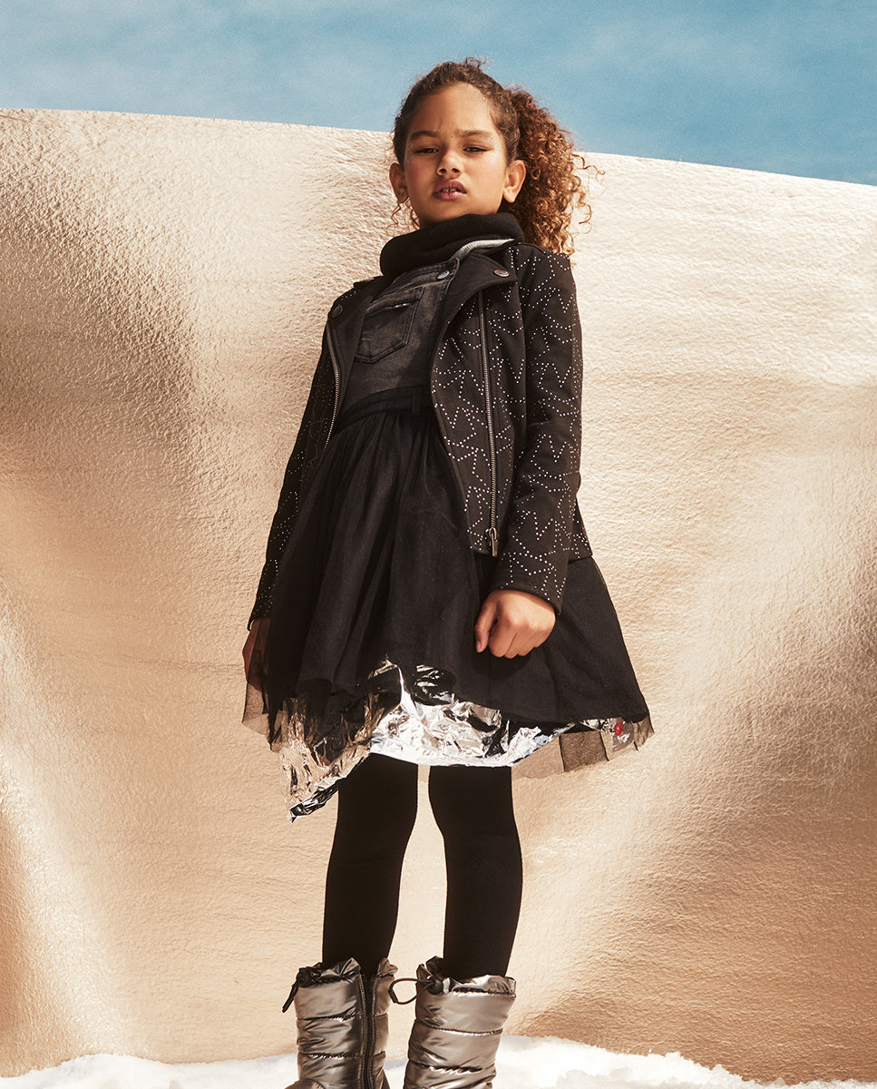 Cazadora punto negro niña Starlight