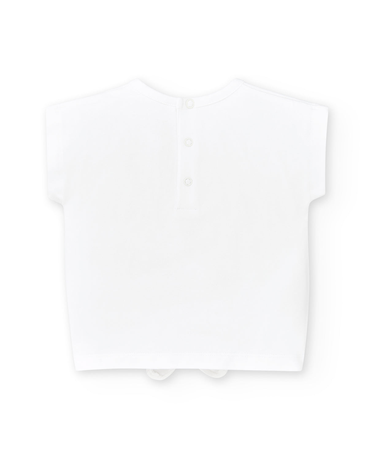 Camiseta punto blanco niña Run Sing Jump