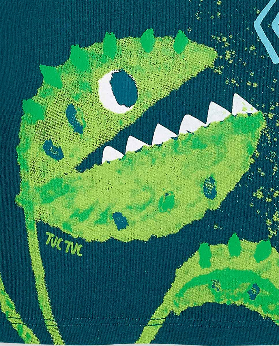 Camiseta punto verde oscuro niño Tropadelic