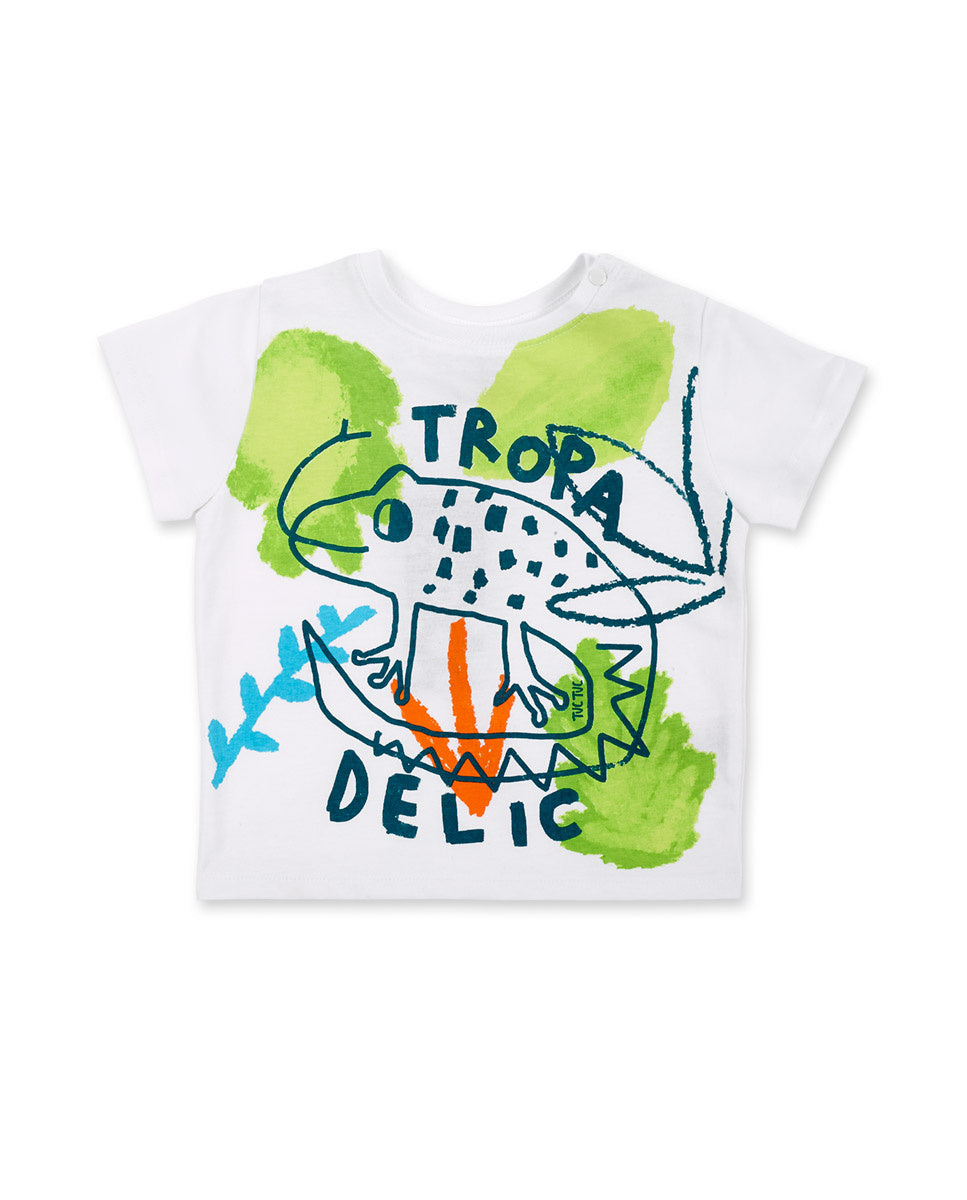Camiseta punto blanco niño Tropadelic