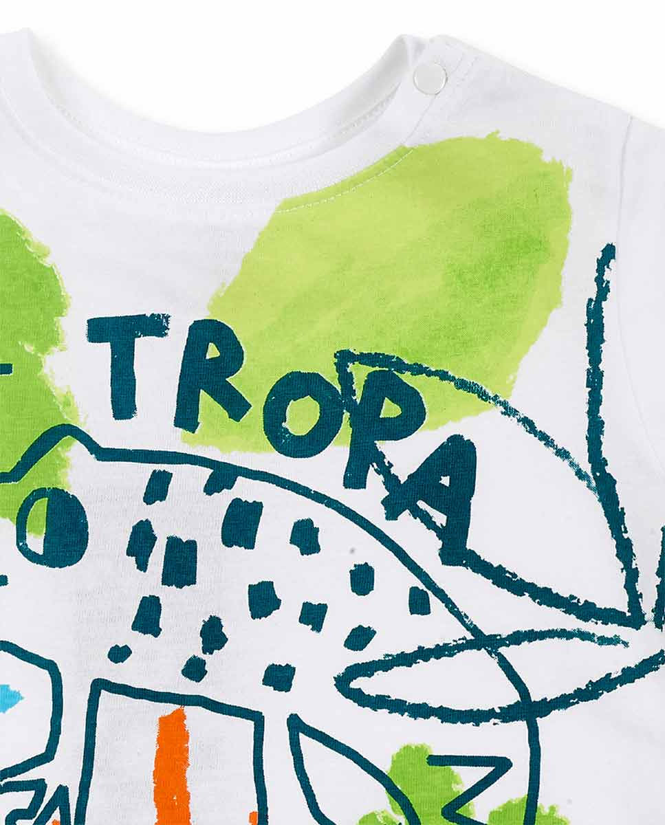 Camiseta punto blanco niño Tropadelic