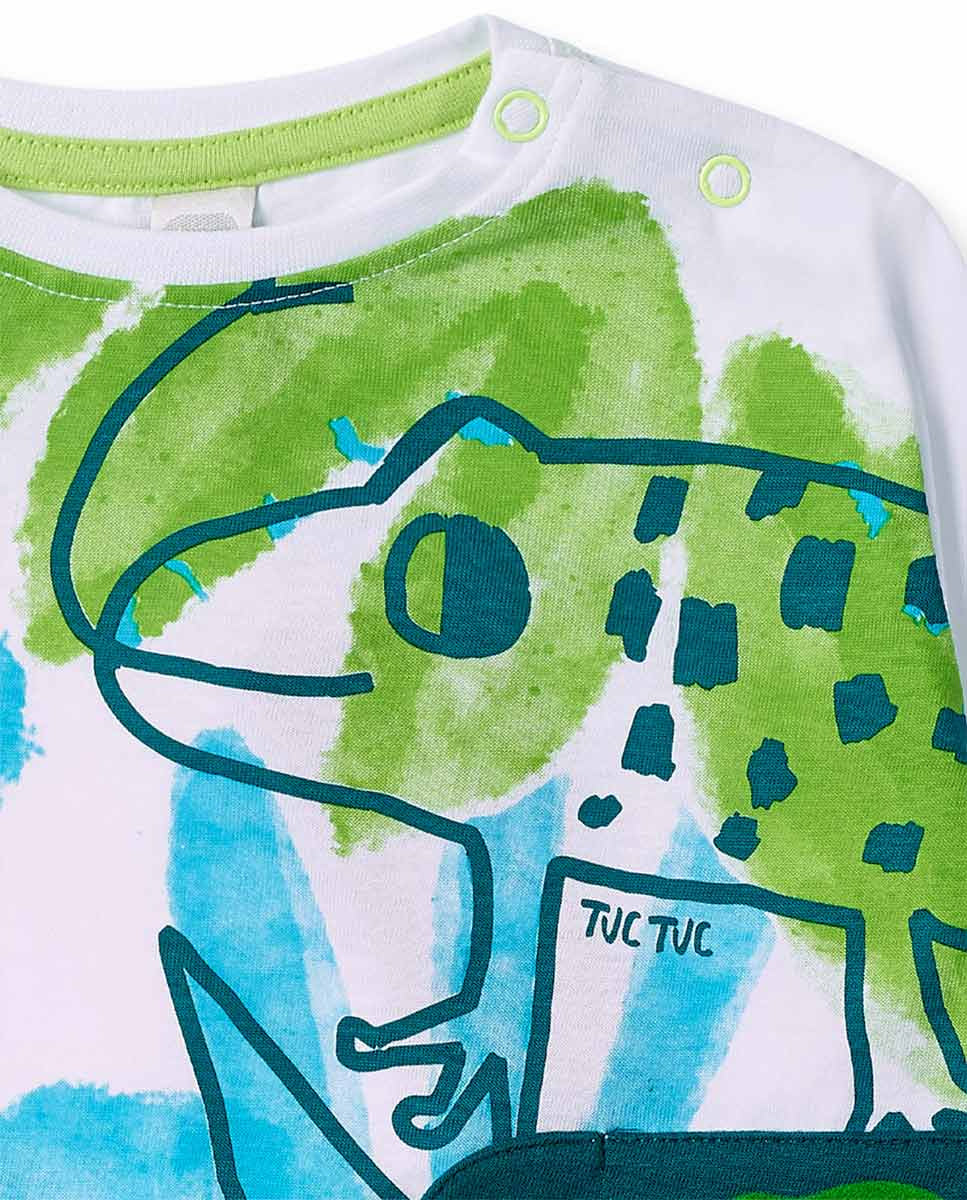 Camiseta larga punto blanco niño Tropadelic