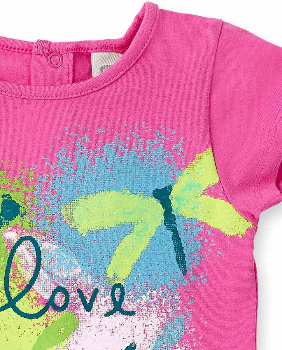 Camiseta punto rosa niña Tropadelic