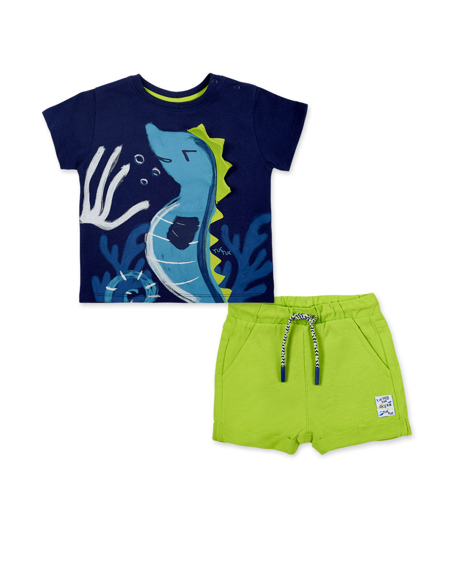 Conjunto punto azul verde niño Ocean Wonders