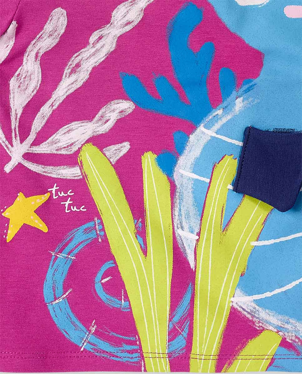 Camiseta punto lila niña Ocean Wonders