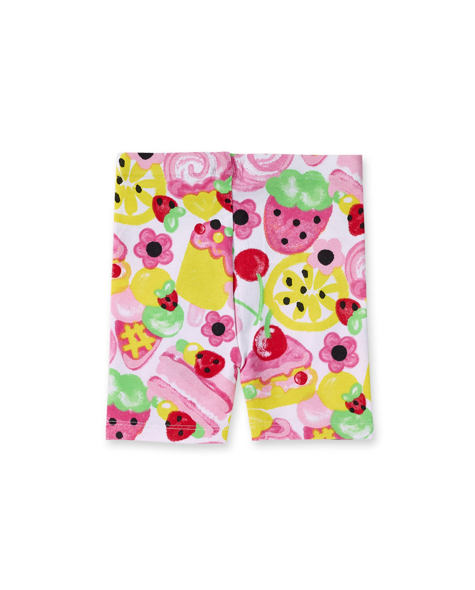 Legging ciclista punto blanco niña Creamy Ice