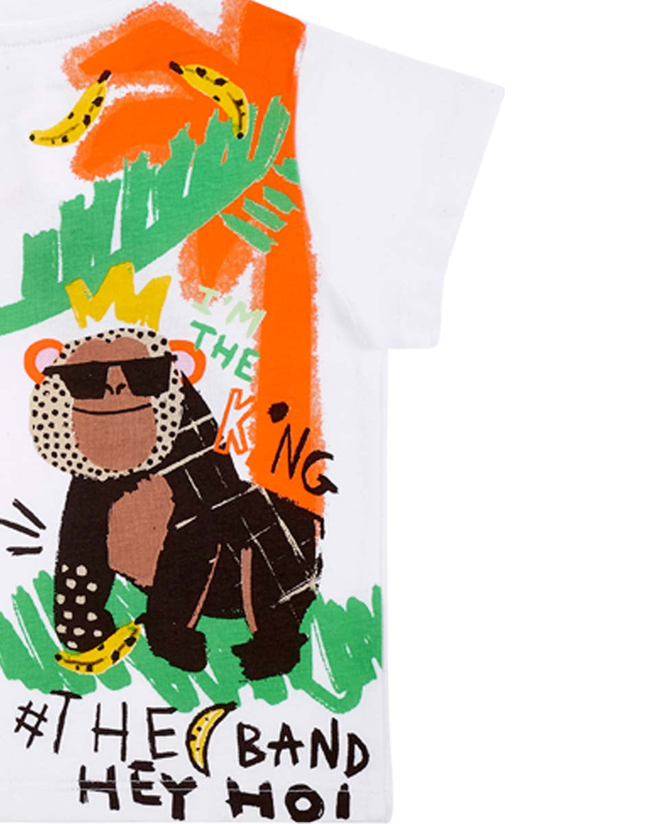 Camiseta punto blanco niño Banana Records
