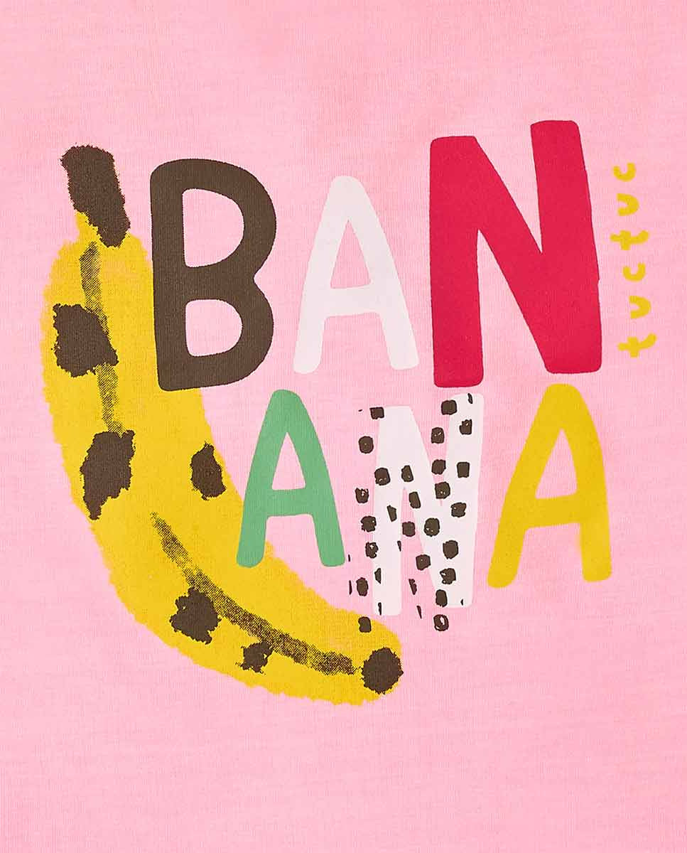Camiseta punto rosa niña Banana Records