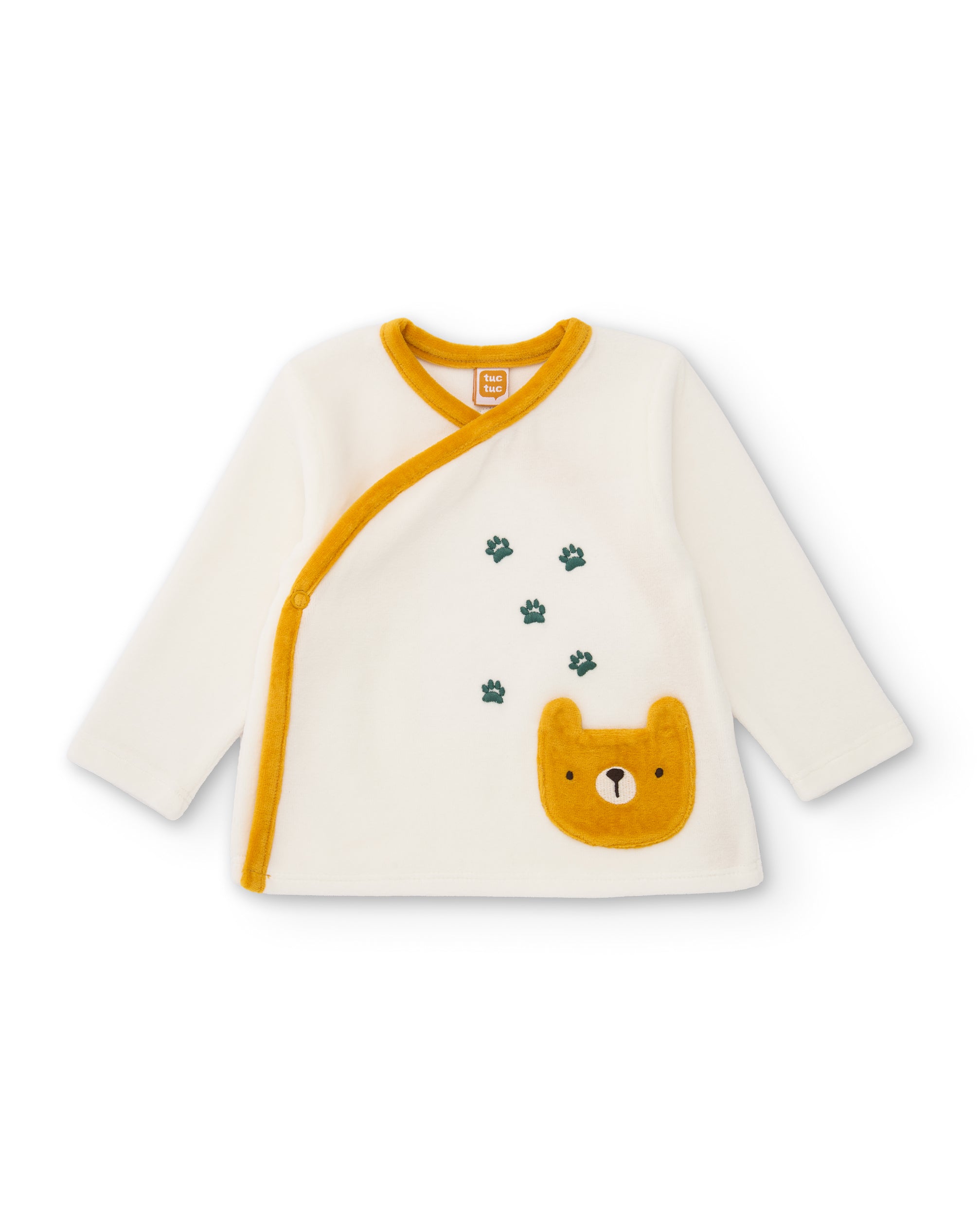 Conjunto de punto de bebé con camiseta cruzada