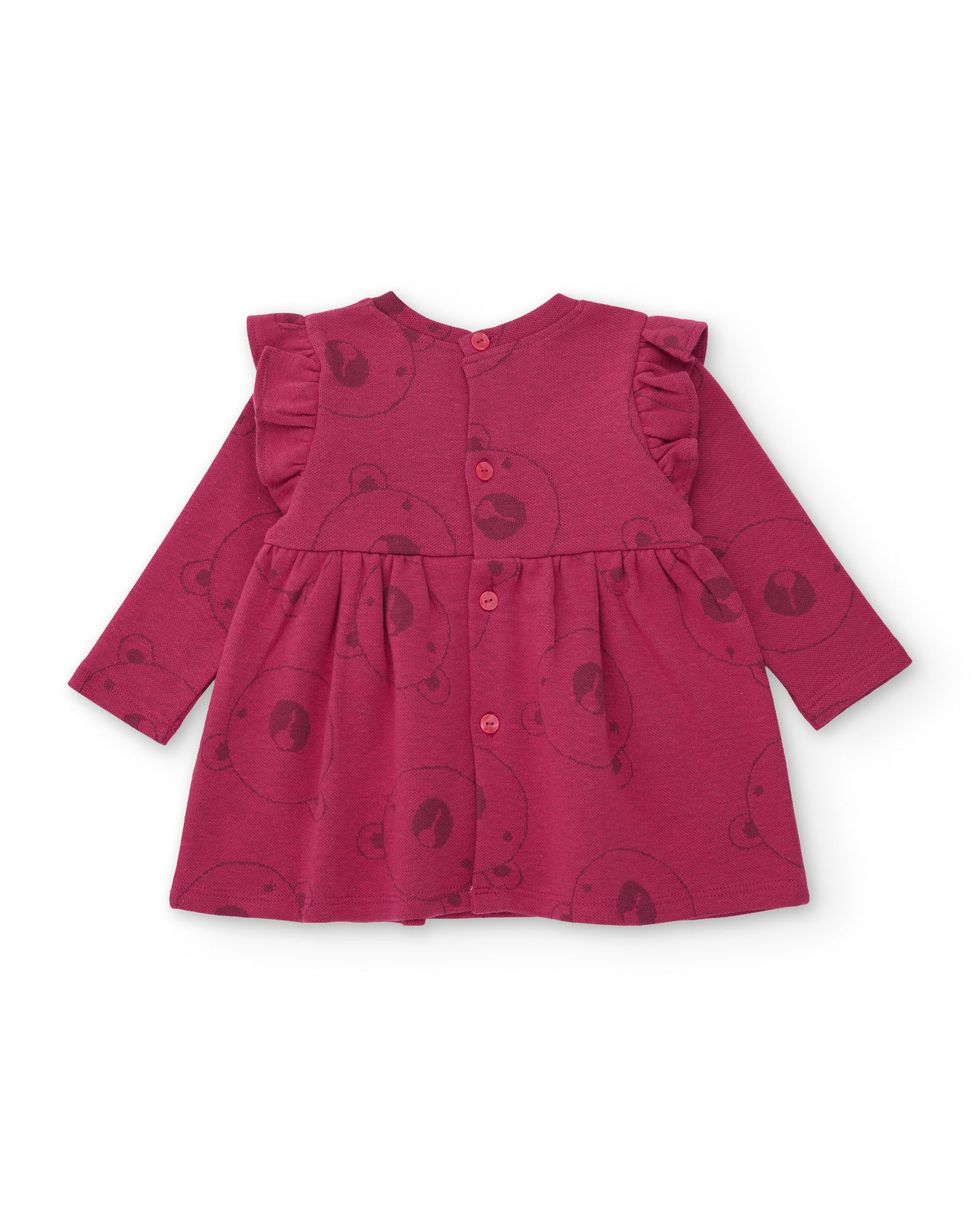 Vestido de felpa de bebé con estampado de osos