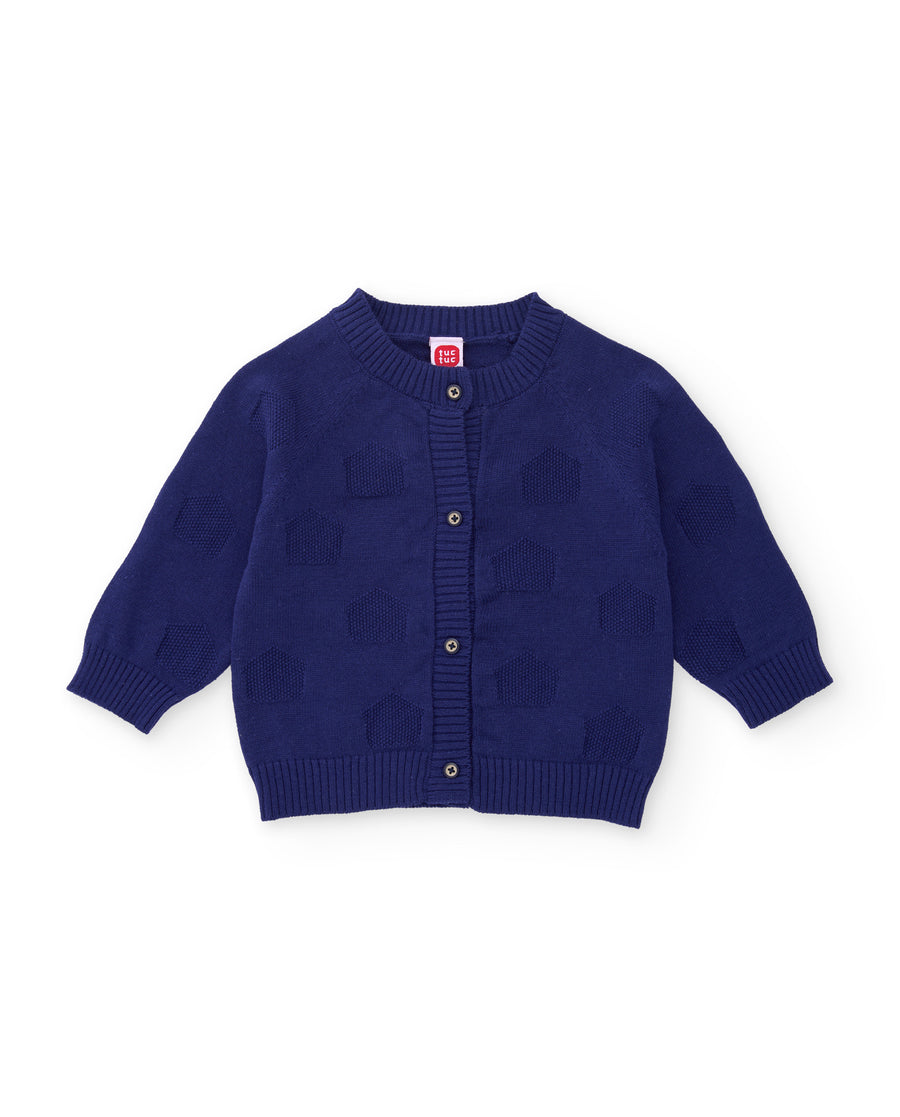 Baby tricot jacket with front buttons