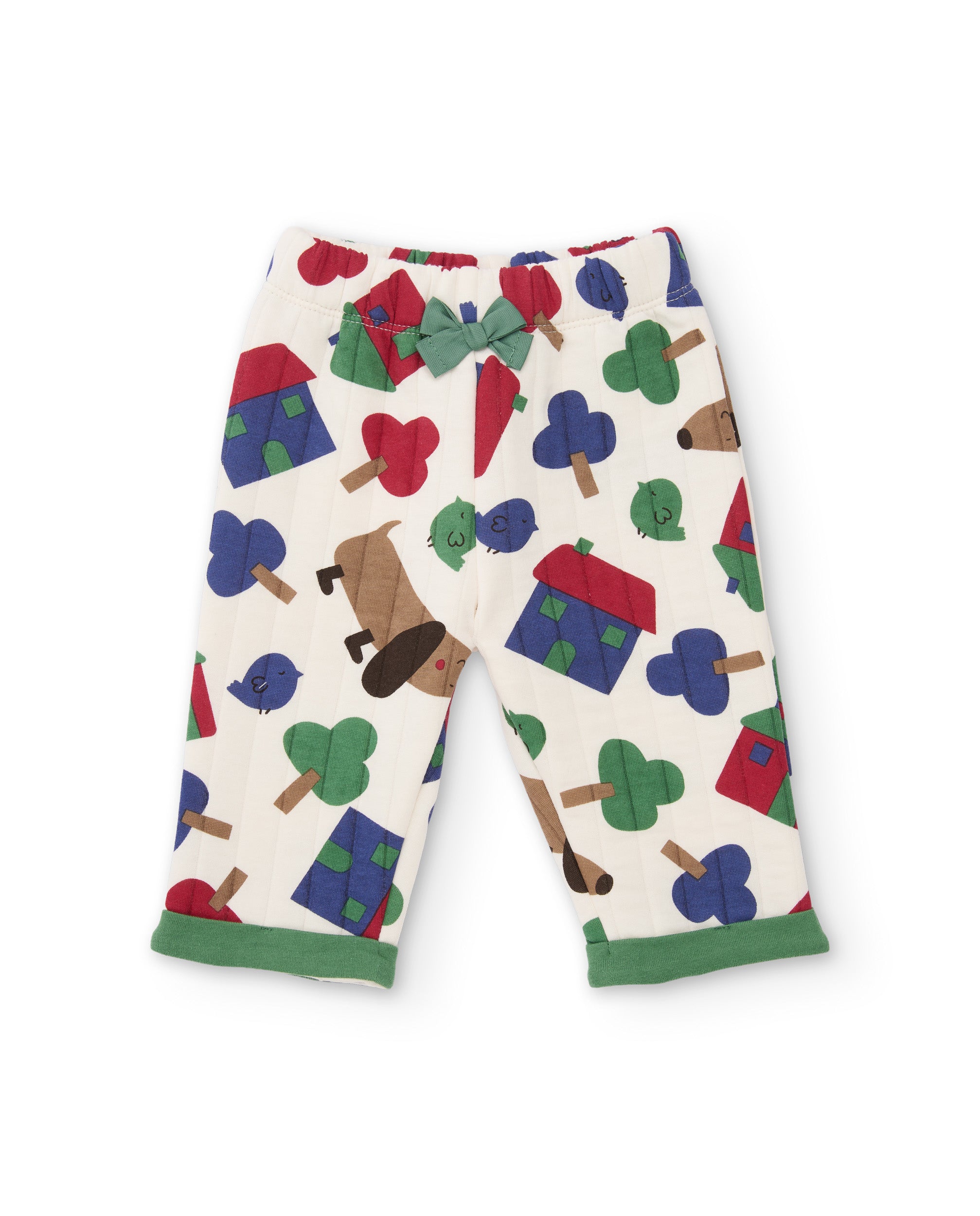 Conjunto de felpa de bebé con bolsillo frontal estampado