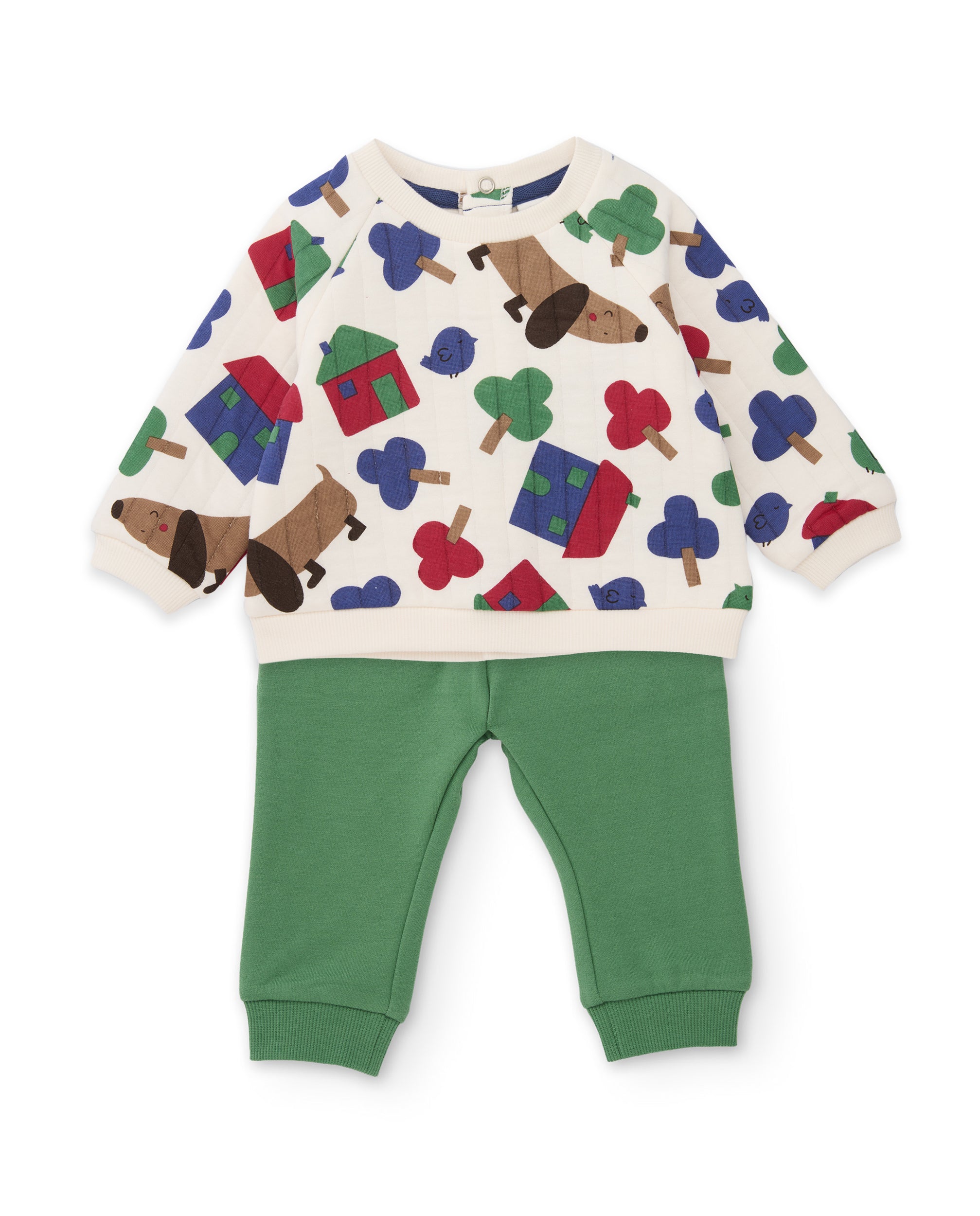 Conjunto de felpa de bebé con estampado de perritos