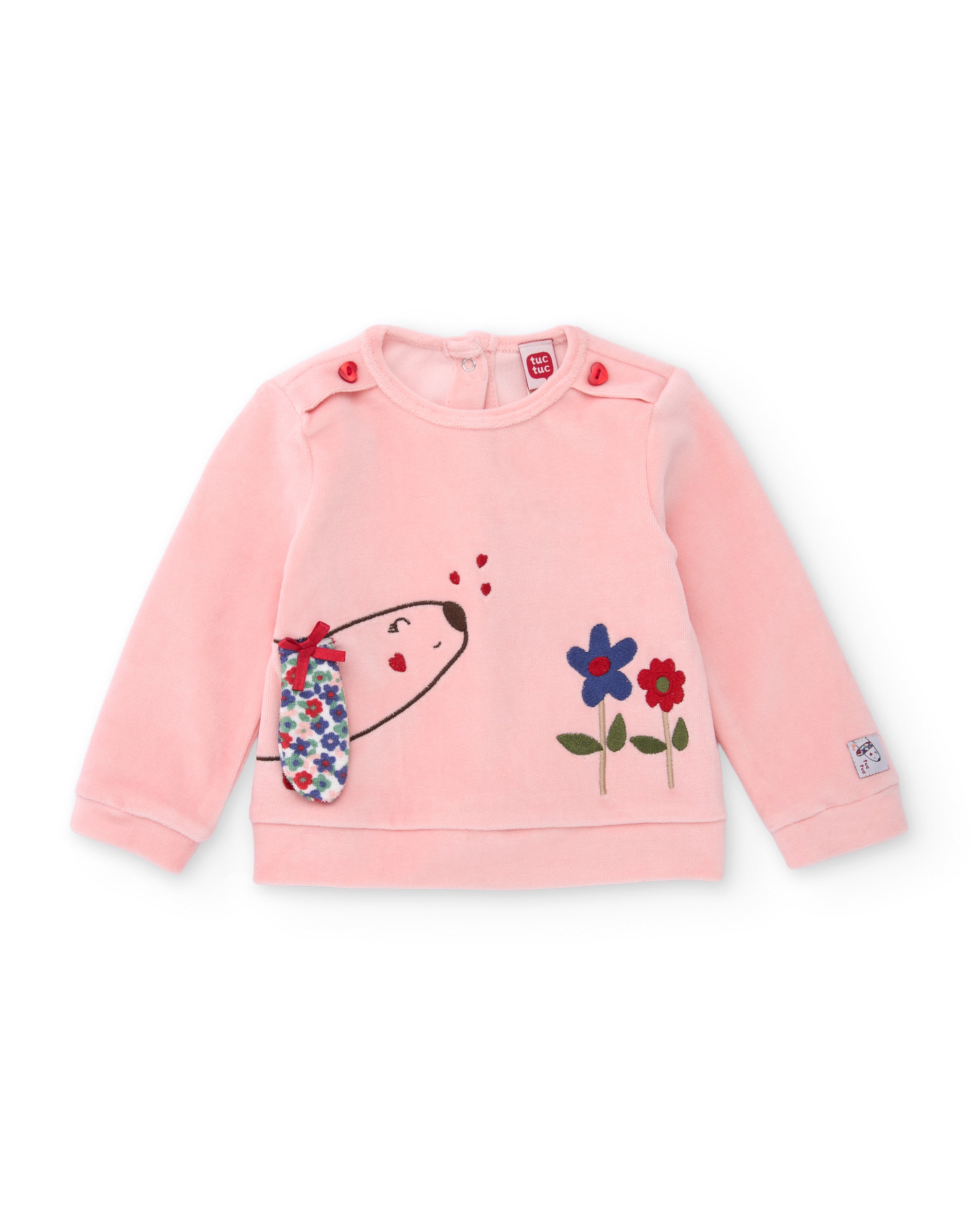Conjunto de punto de bebé con bordado de perrito