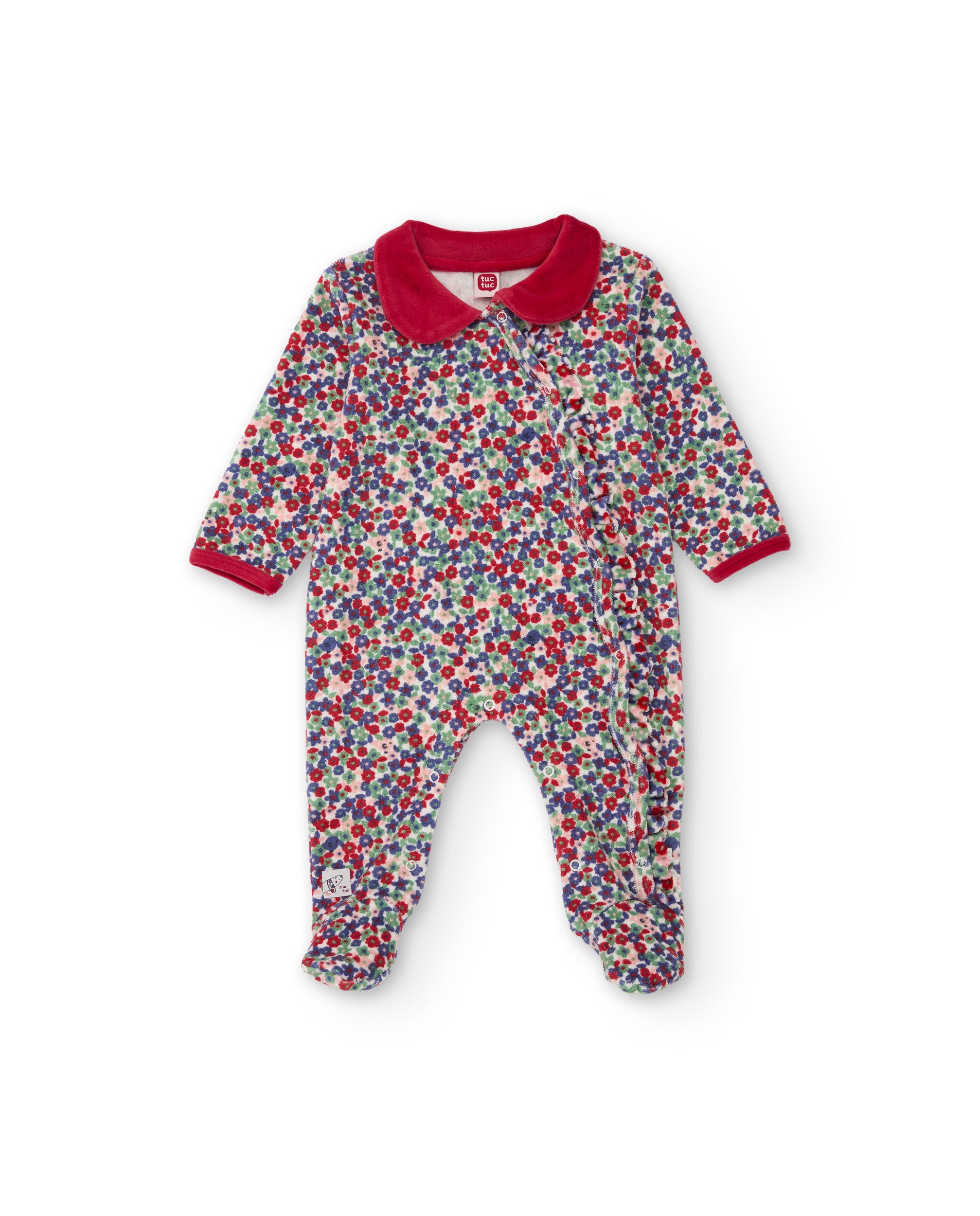 Pelele de punto de bebé con estampado floral