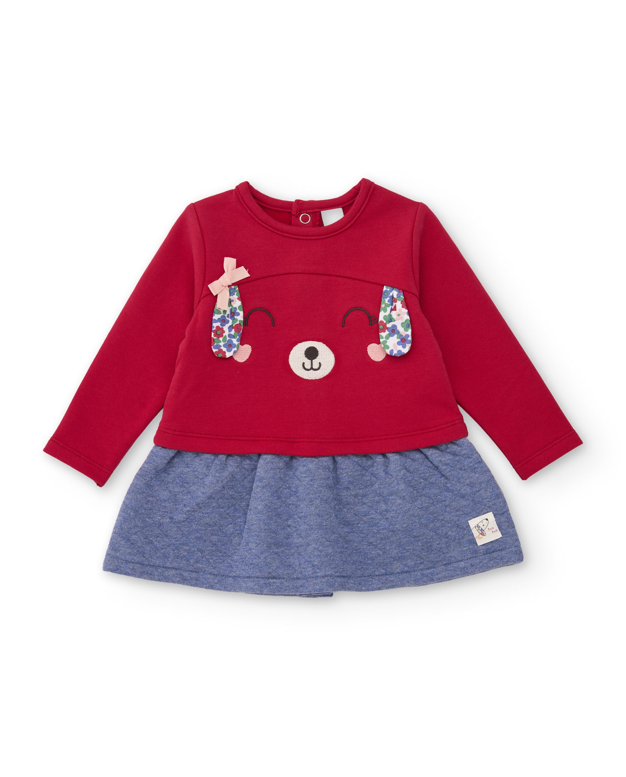 Vestido de felpa de bebé con diseño de perrito