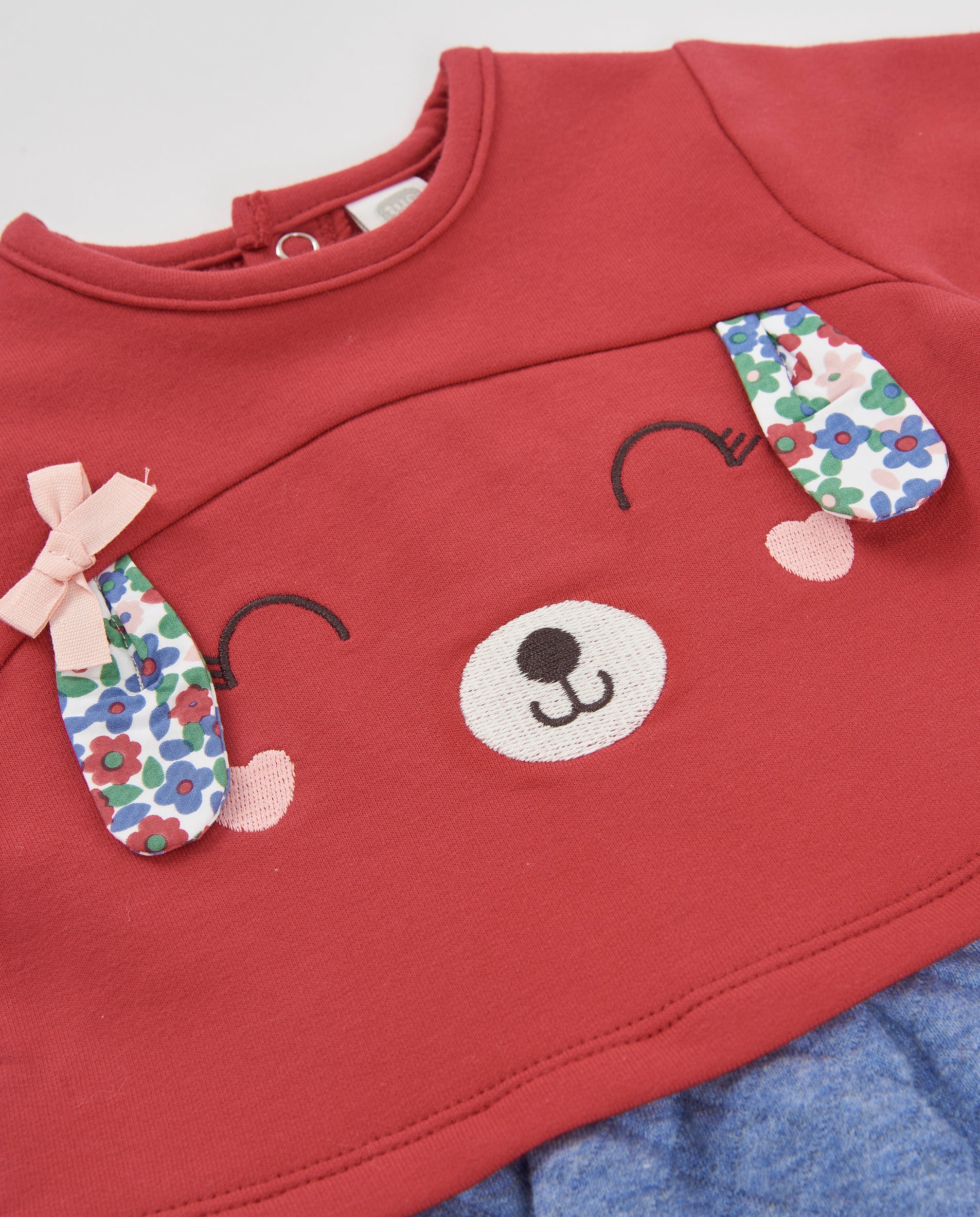 Vestido de felpa de bebé con diseño de perrito