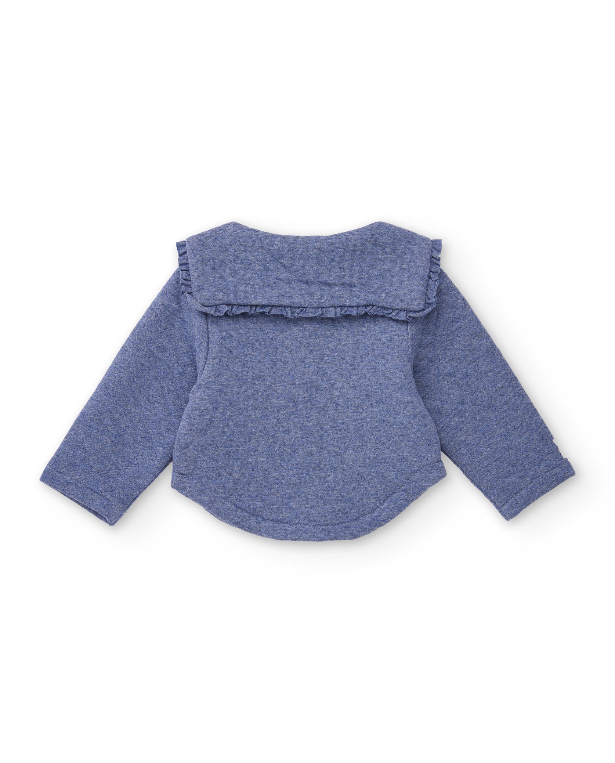 Chaqueta de punto de bebé con cuello de volante