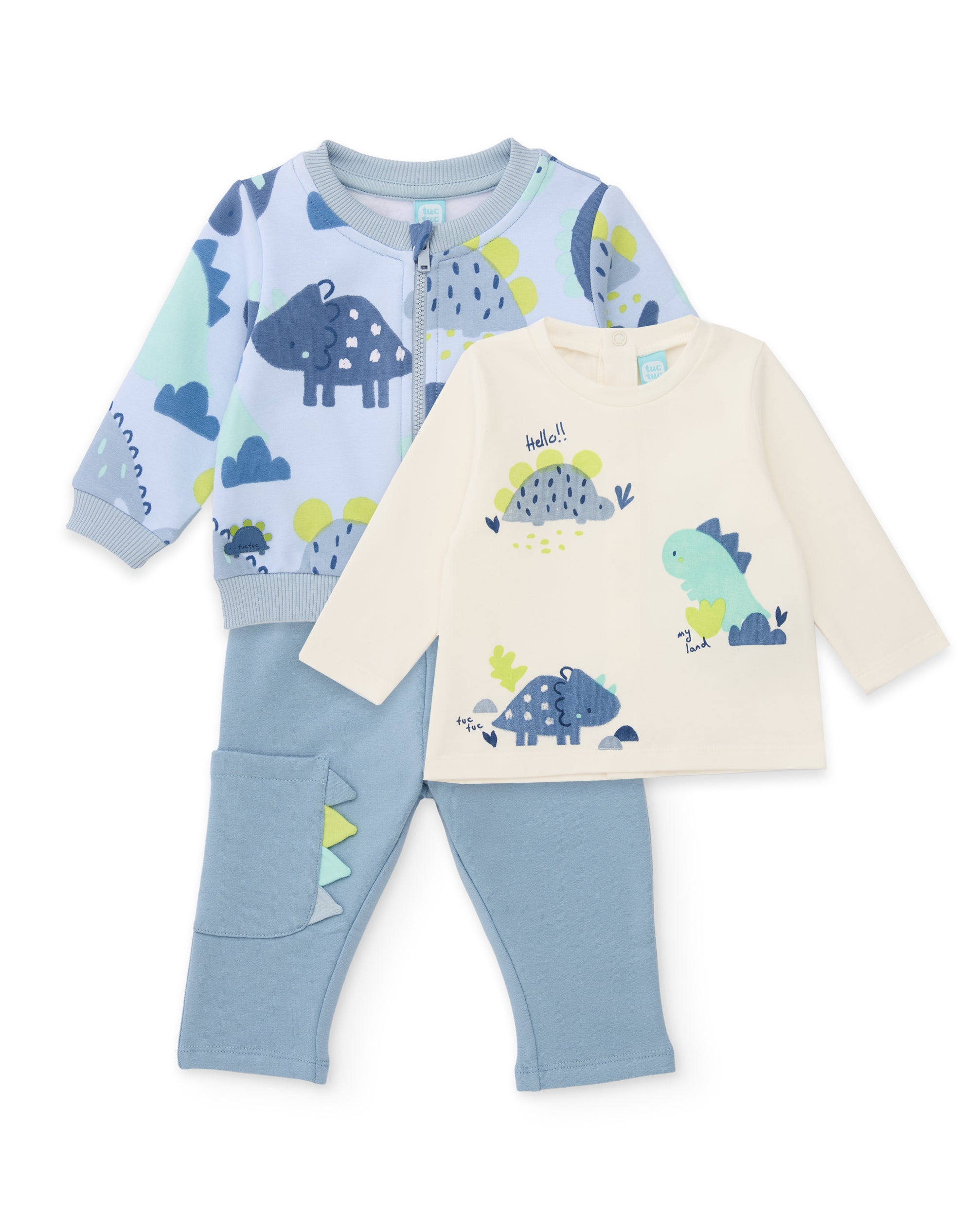 Conjunto de felpa de bebé con chaqueta de cremallera