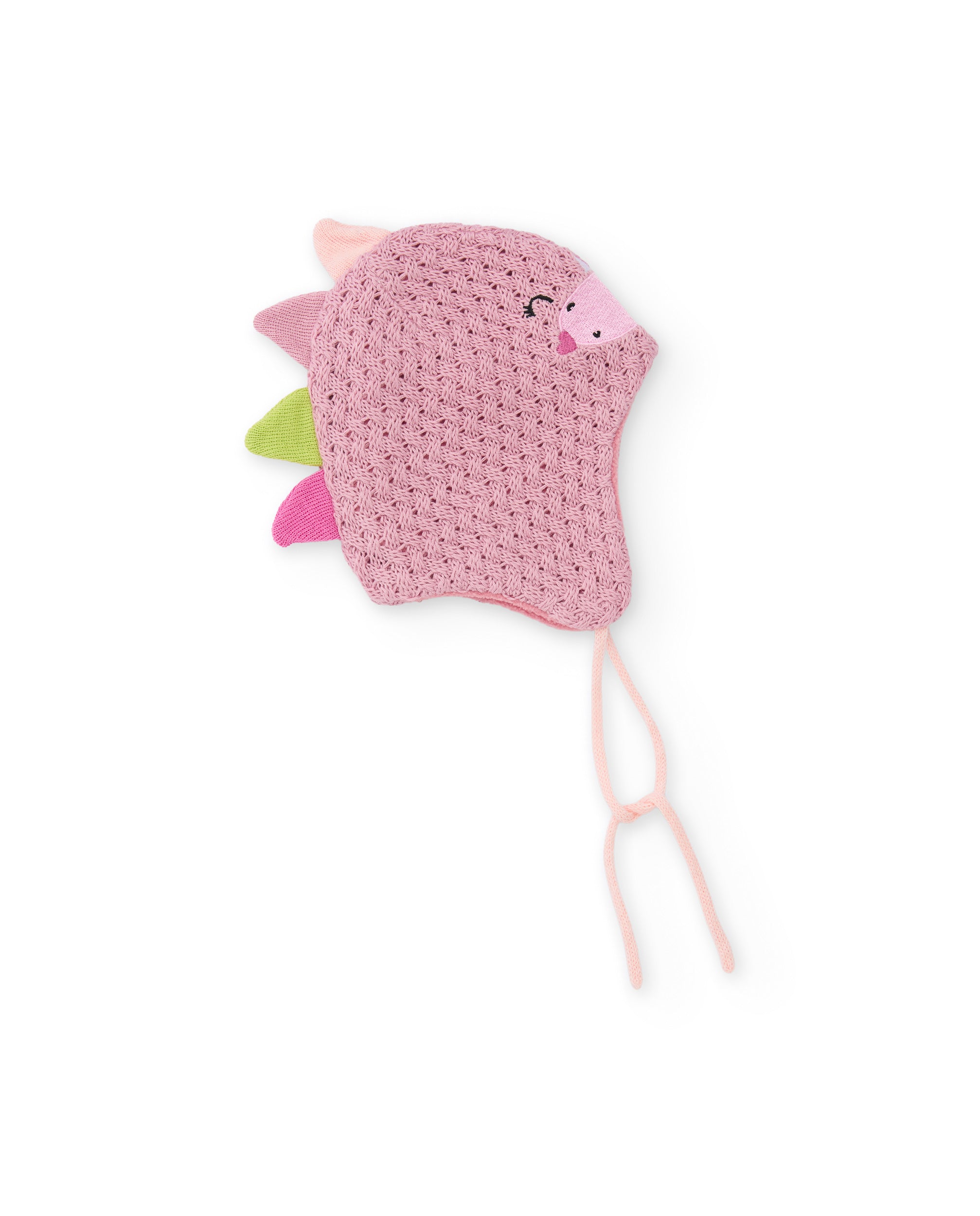 Gorro de bebé tricot con diseño de dinosaurio