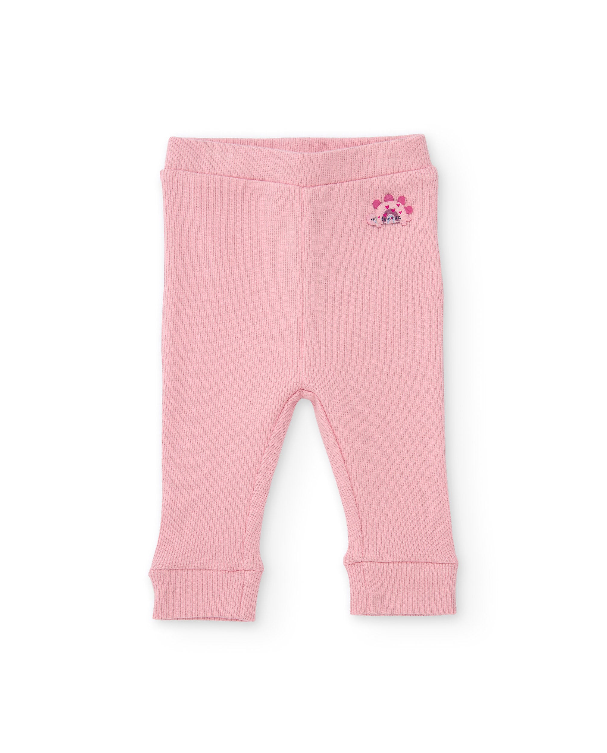 Conjunto de bebé con blusa de volantes de tela plana y leggings de punto