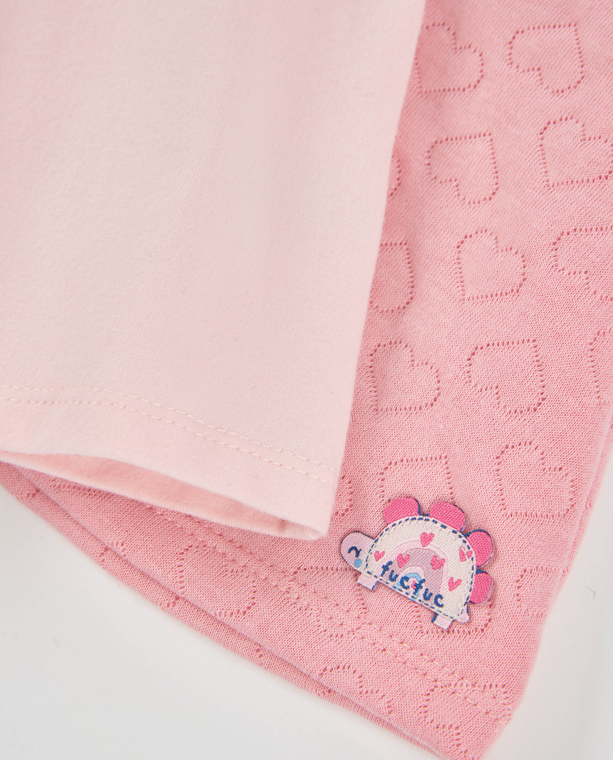 Conjunto de bebé con vestido de tela plana y camiseta de punto