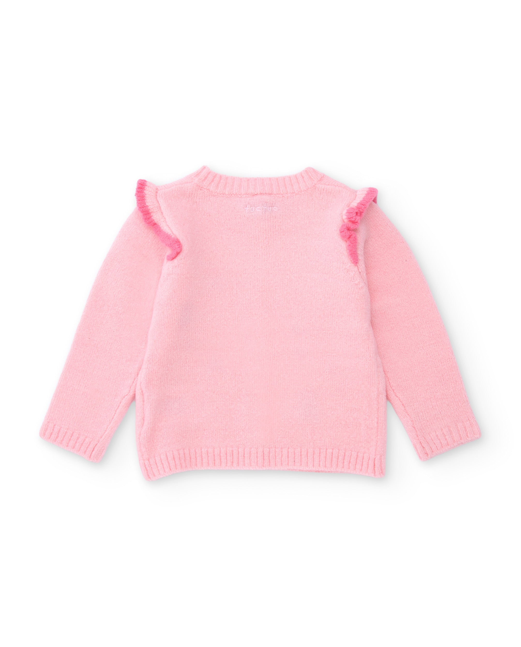 Chaqueta de tricot de bebé con volantes en los hombros