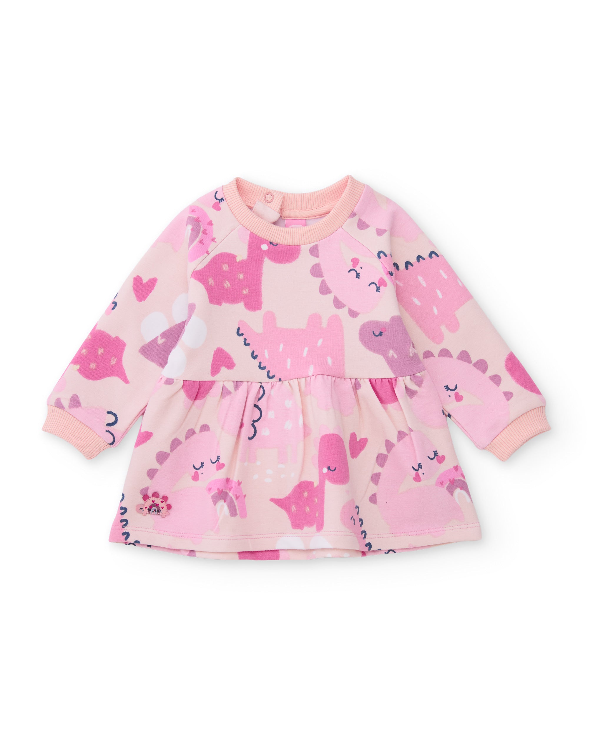 Vestido de felpa de bebé con estampado de dinosaurios
