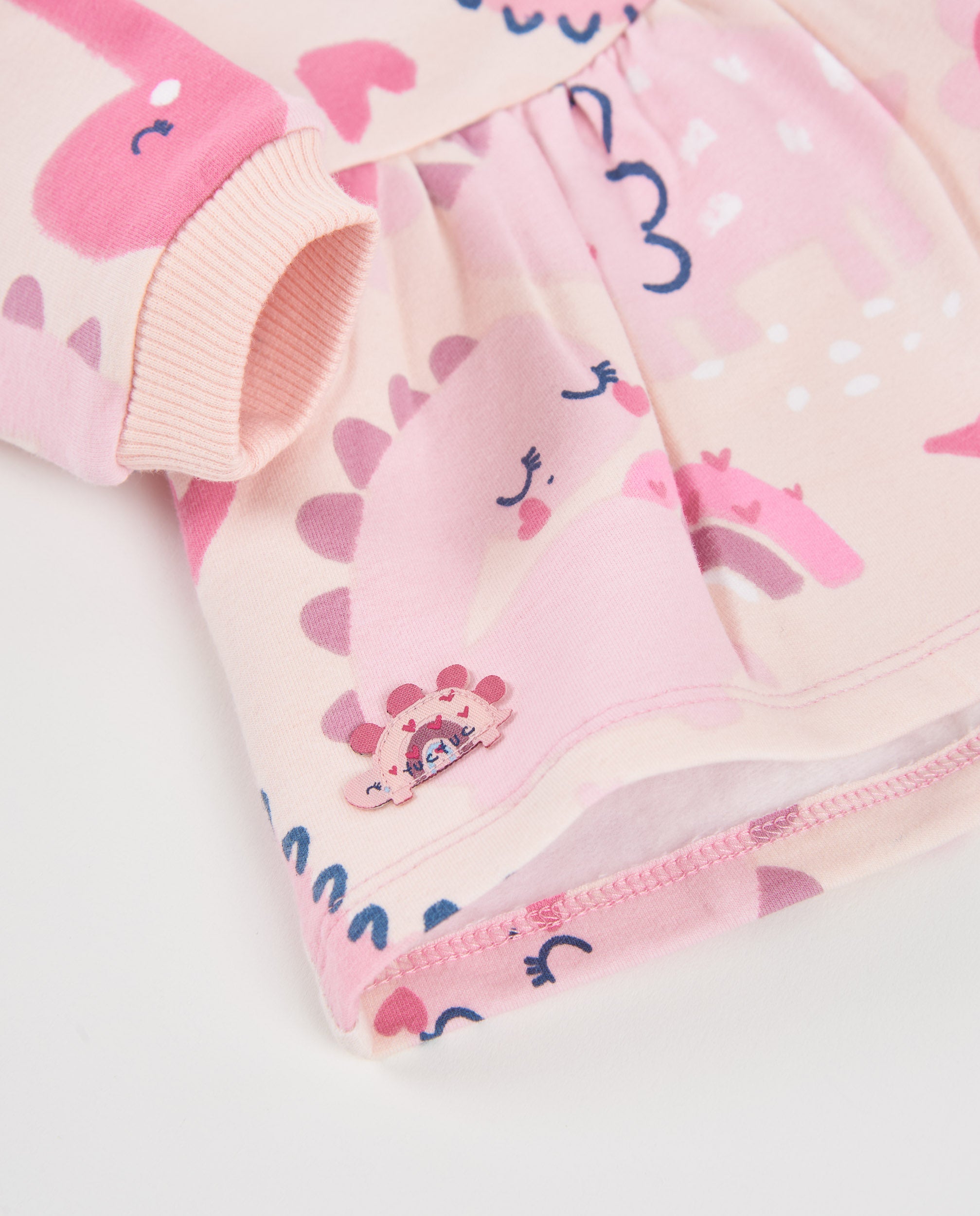 Vestido de felpa de bebé con estampado de dinosaurios