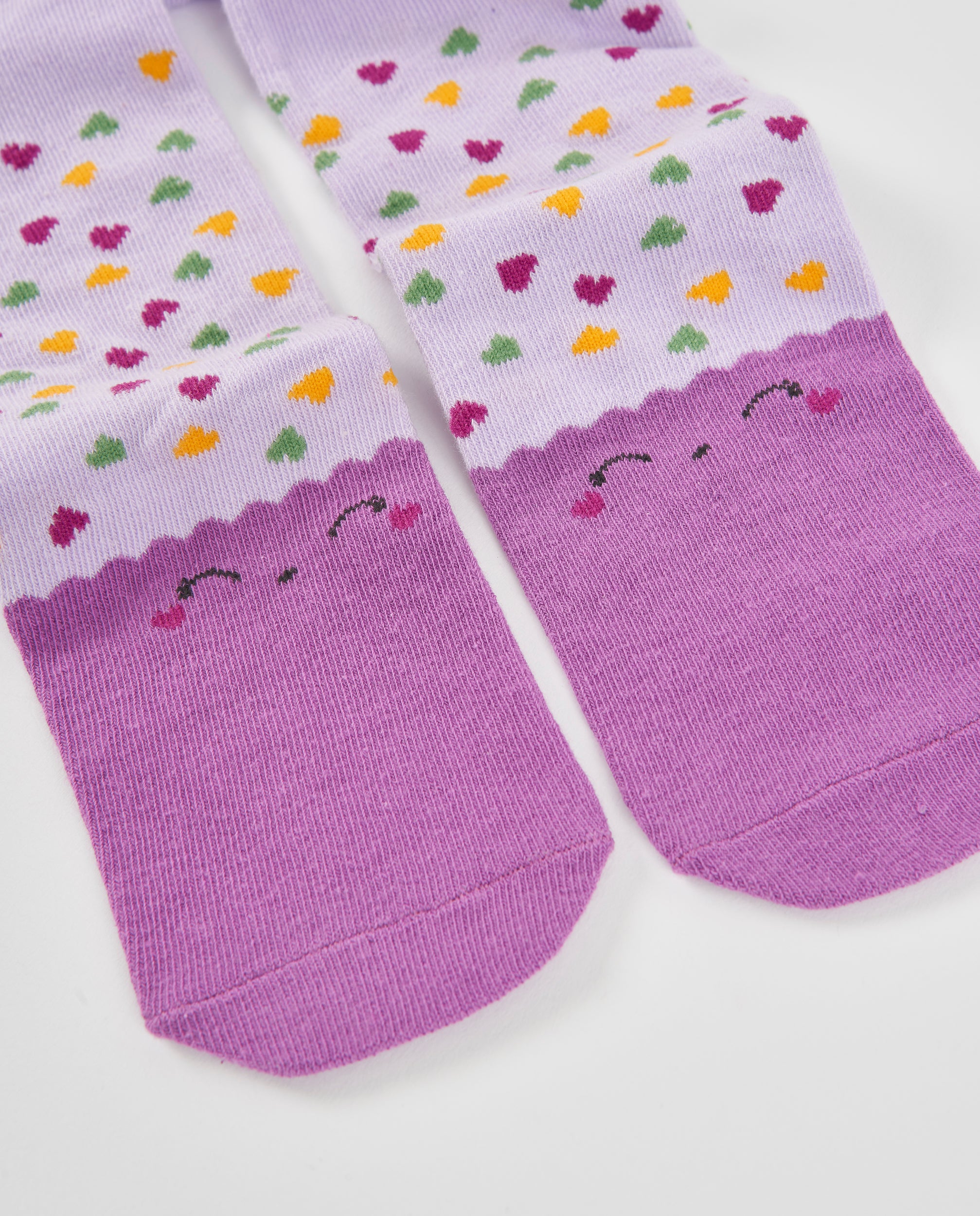 Leotardos de punto de bebé con estampado de corazones