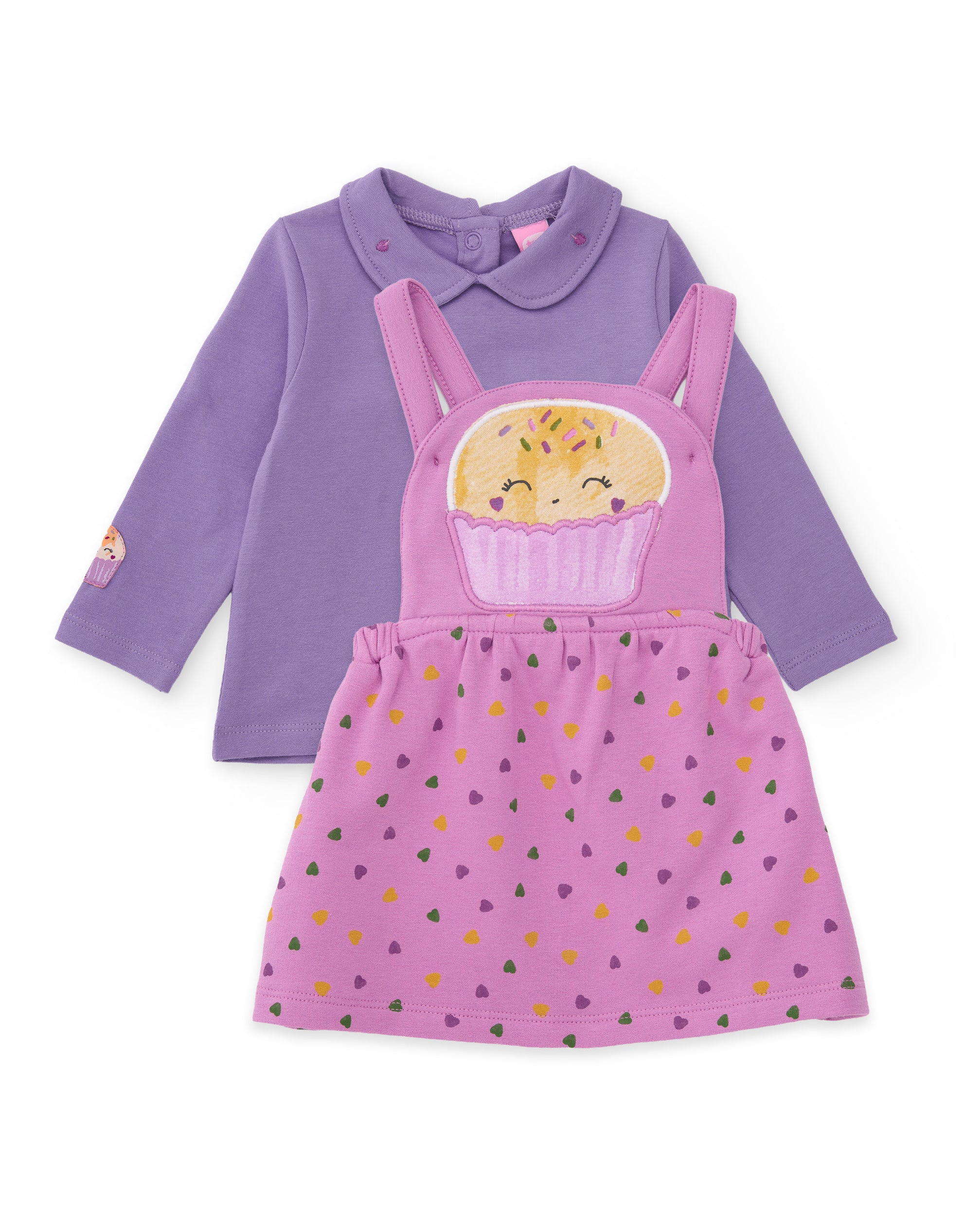 Conjunto de felpa de bebé con camiseta de cuello redondo
