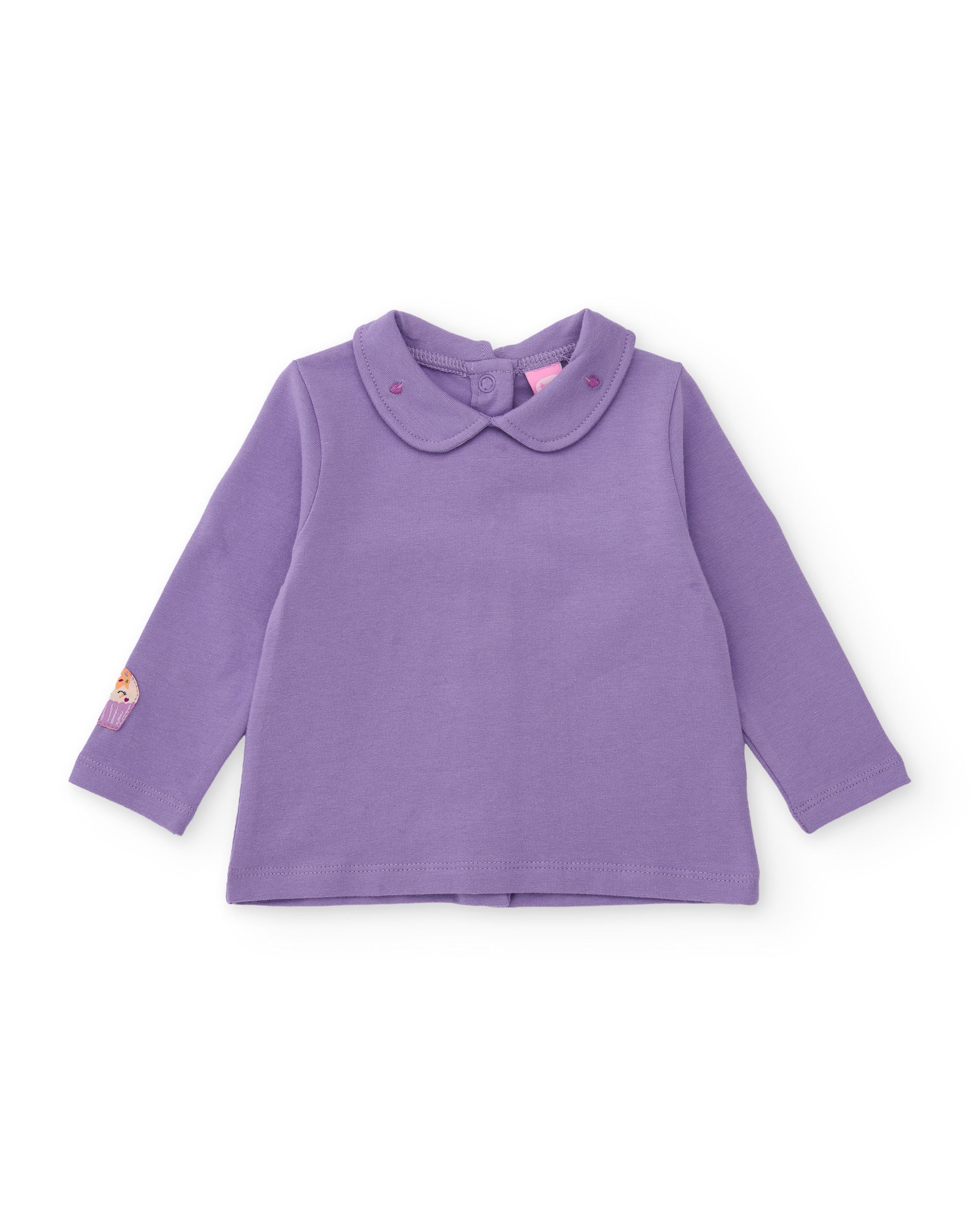 Conjunto de felpa de bebé con camiseta de cuello redondo