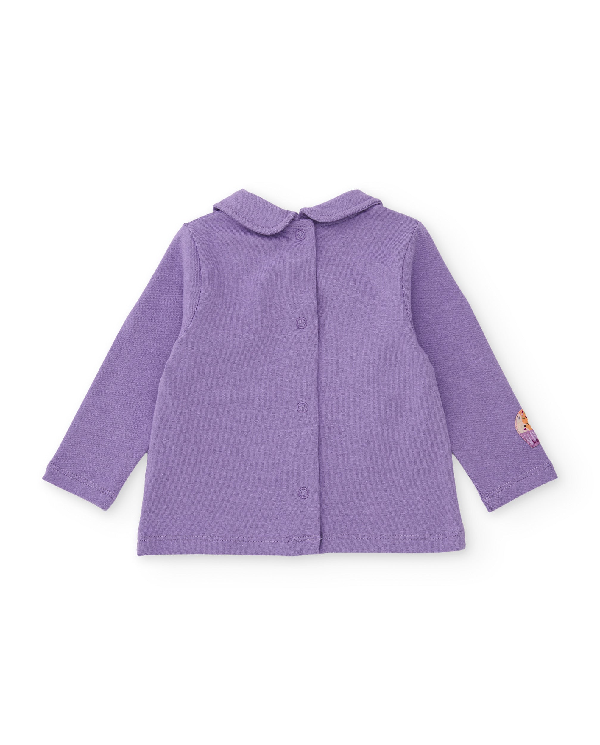 Conjunto de felpa de bebé con camiseta de cuello redondo