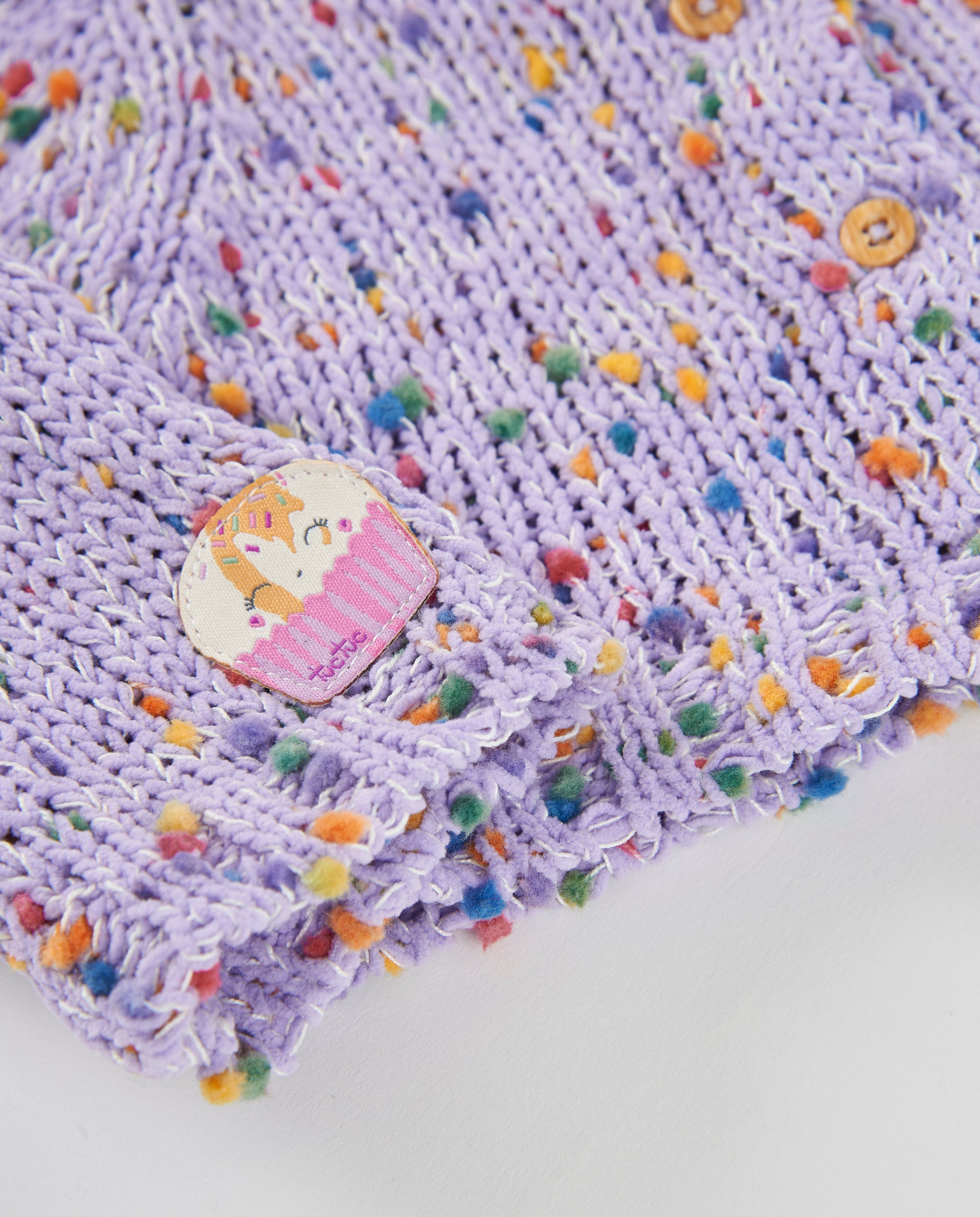 Chaqueta de tricot de bebé con estampado floral