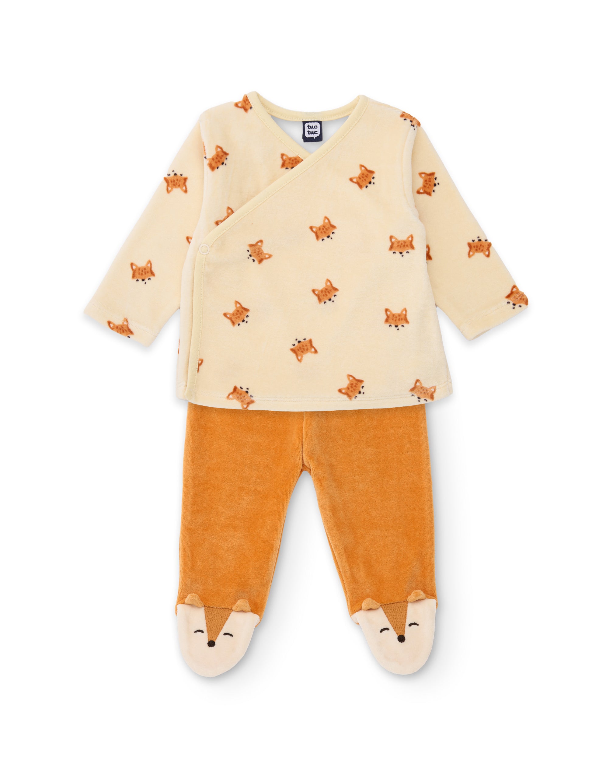 Conjunto de punto de bebé con estampado de zorros