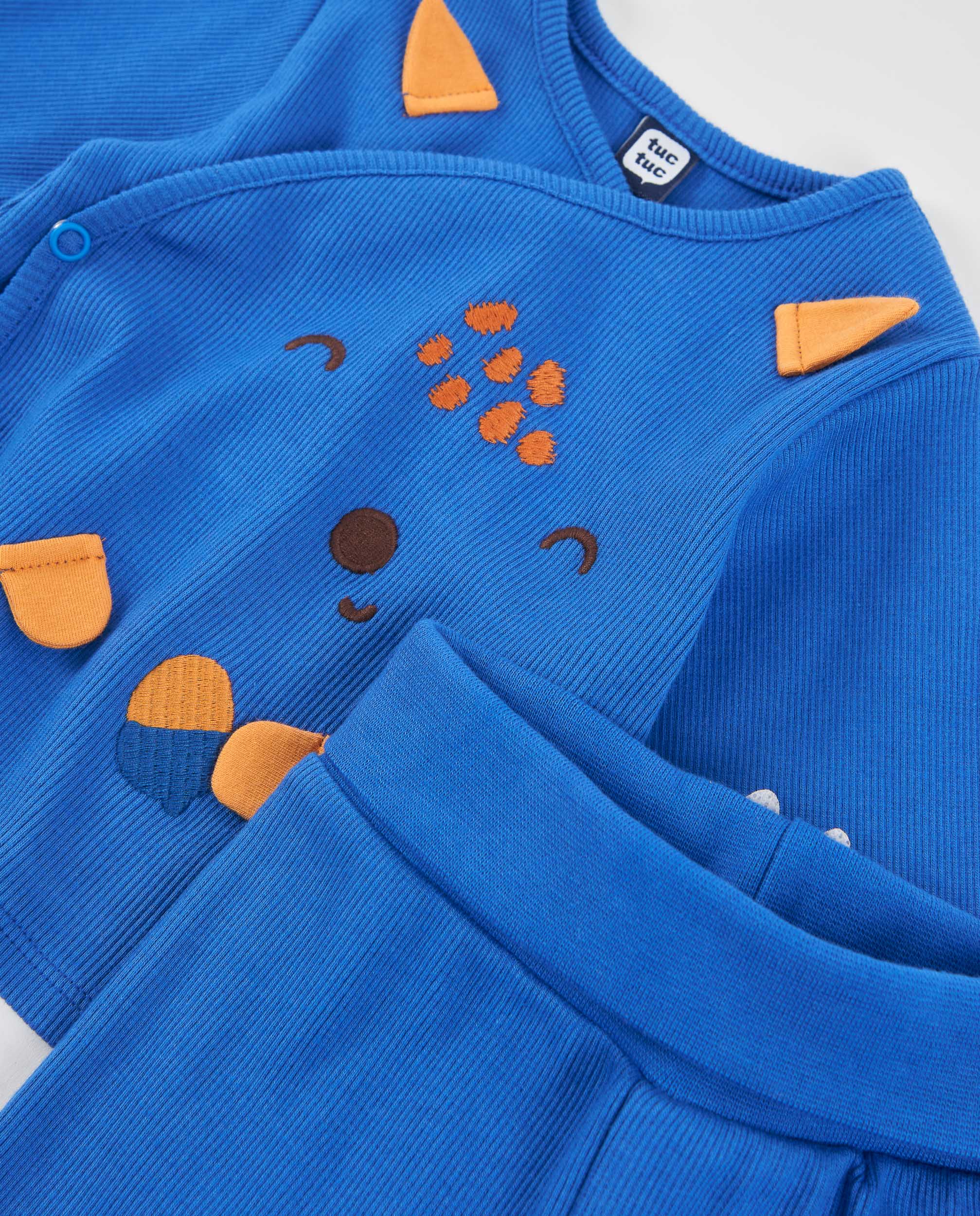 Conjunto de punto de bebé con camiseta cruzada