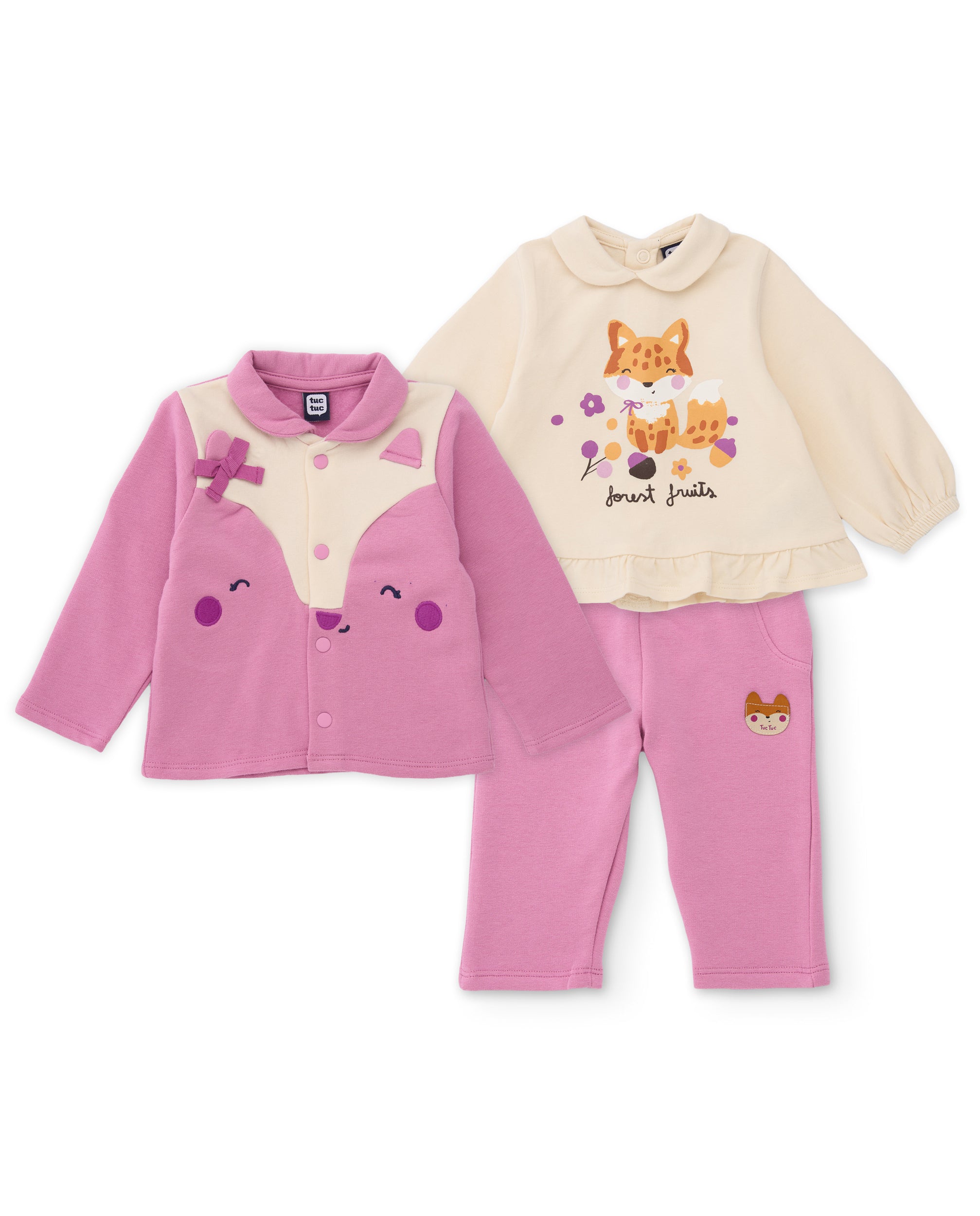 Conjunto de felpa de bebé con sudadera estampada