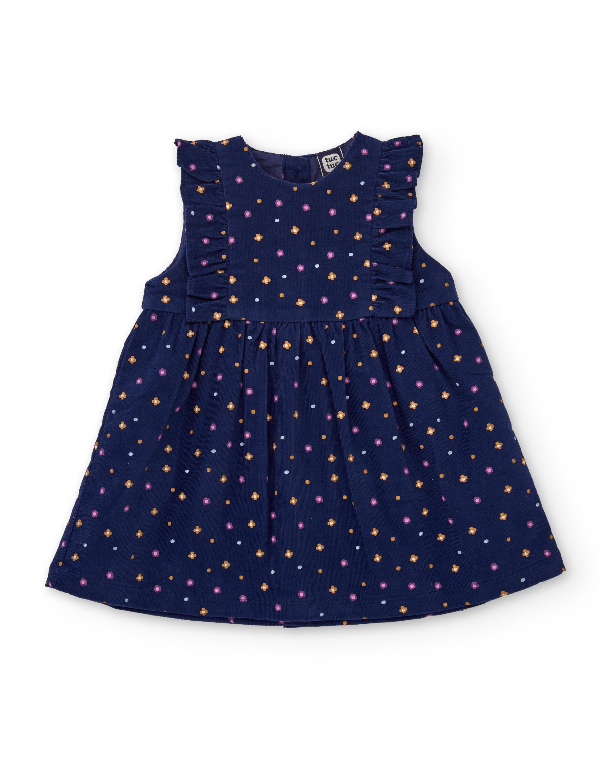 Conjunto de bebé con camiseta de punto y vestido floral de tela plana