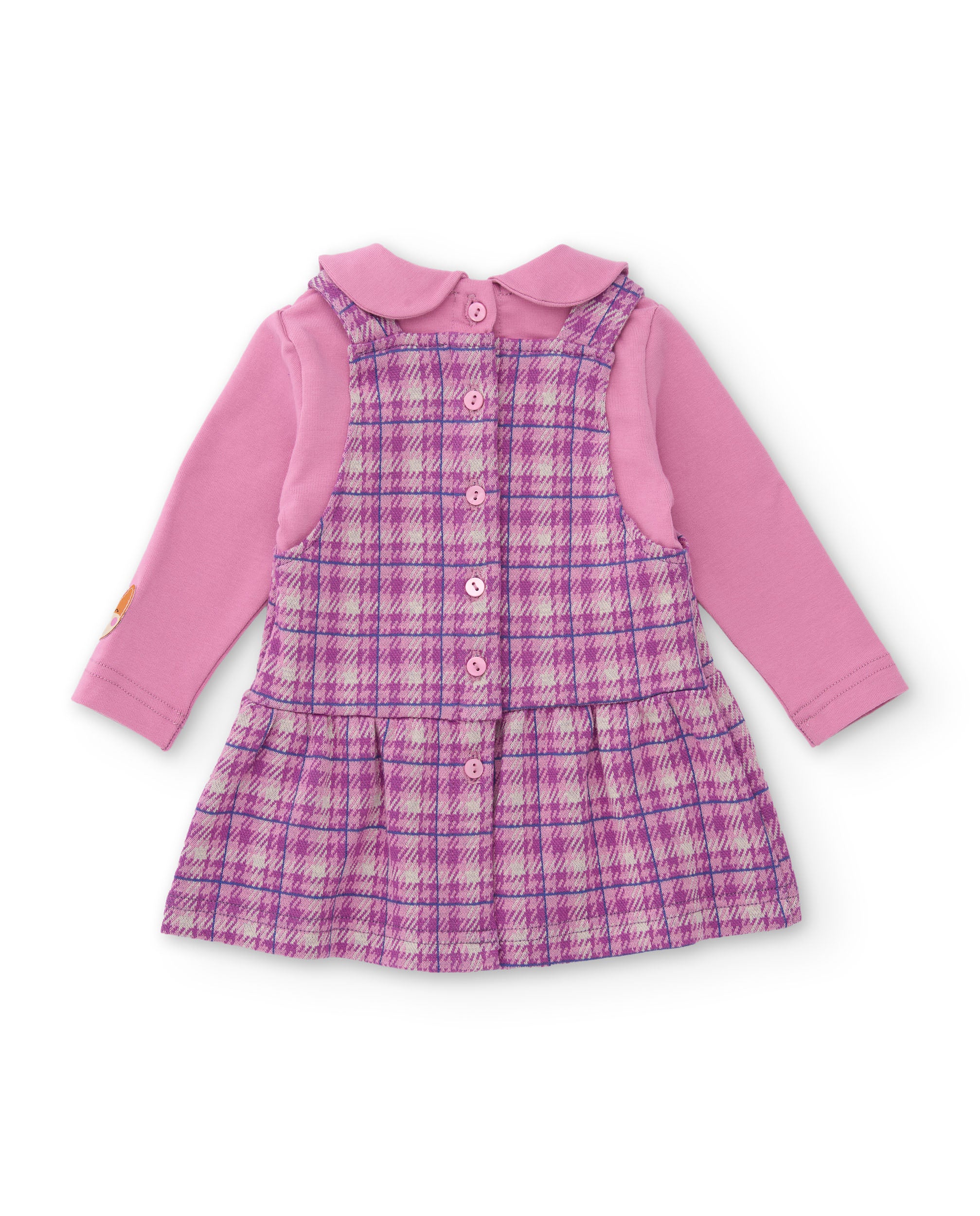 Vestido de punto de bebé con estampado de cuadros