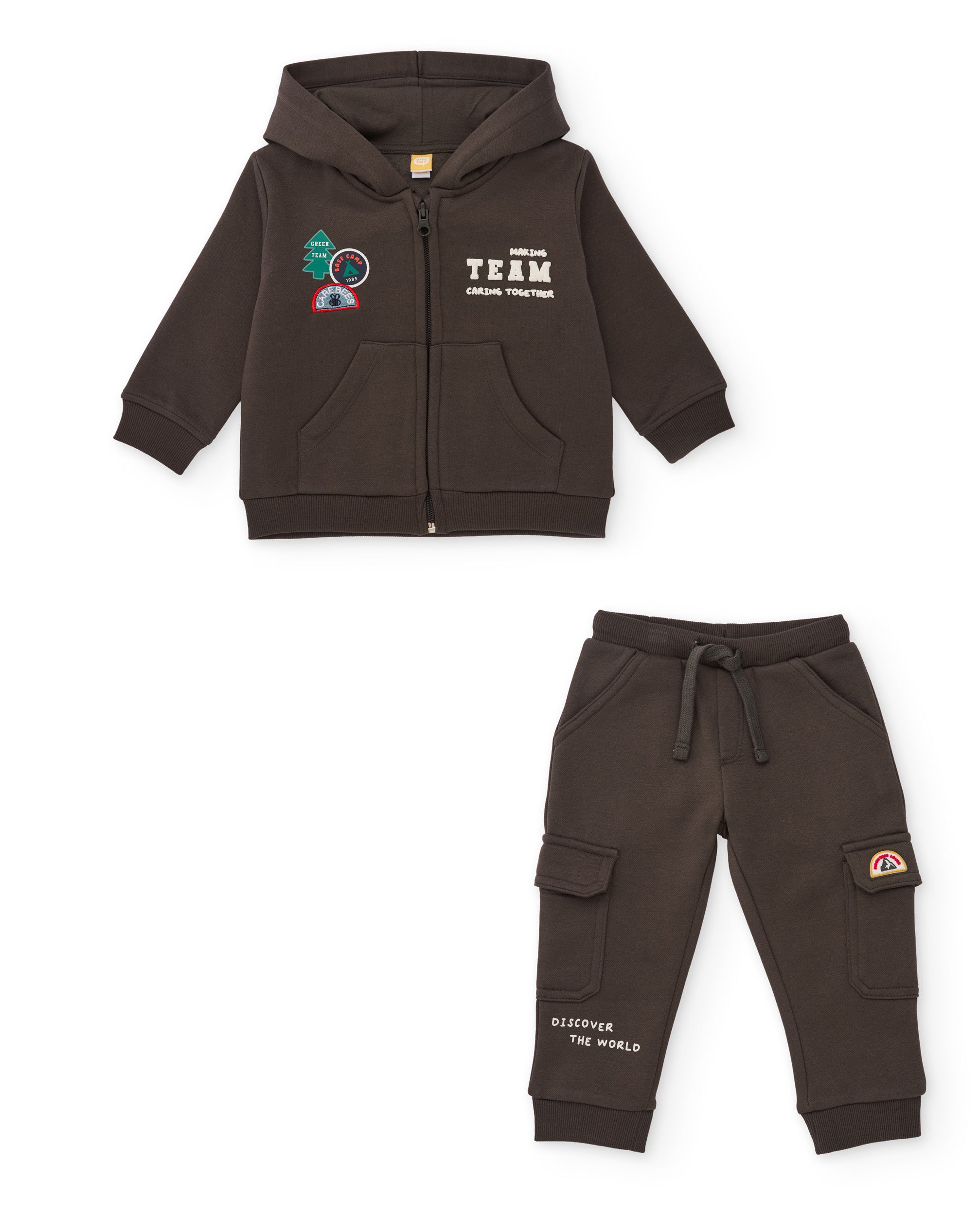 Conjunto de niño de felpa con sudadera con capucha