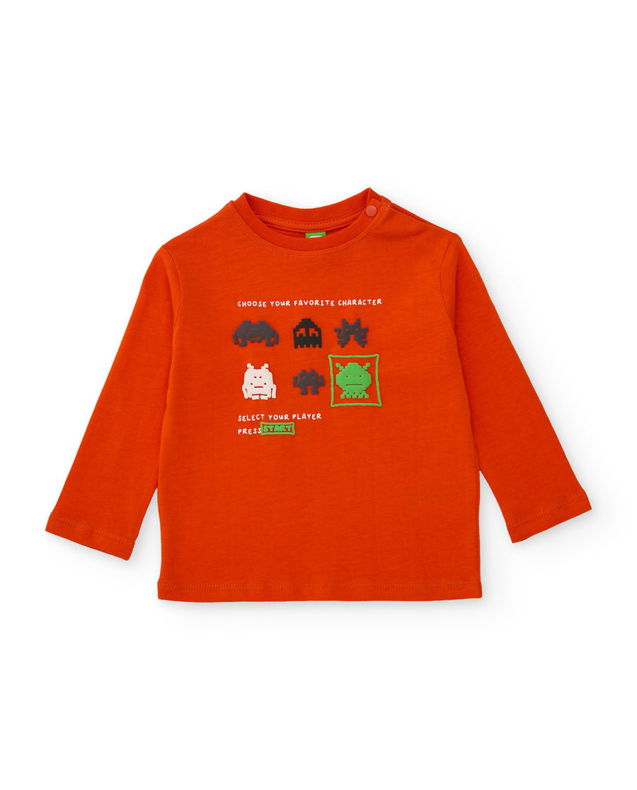 T-shirt enfant en maille à manches longues avec motif amusant