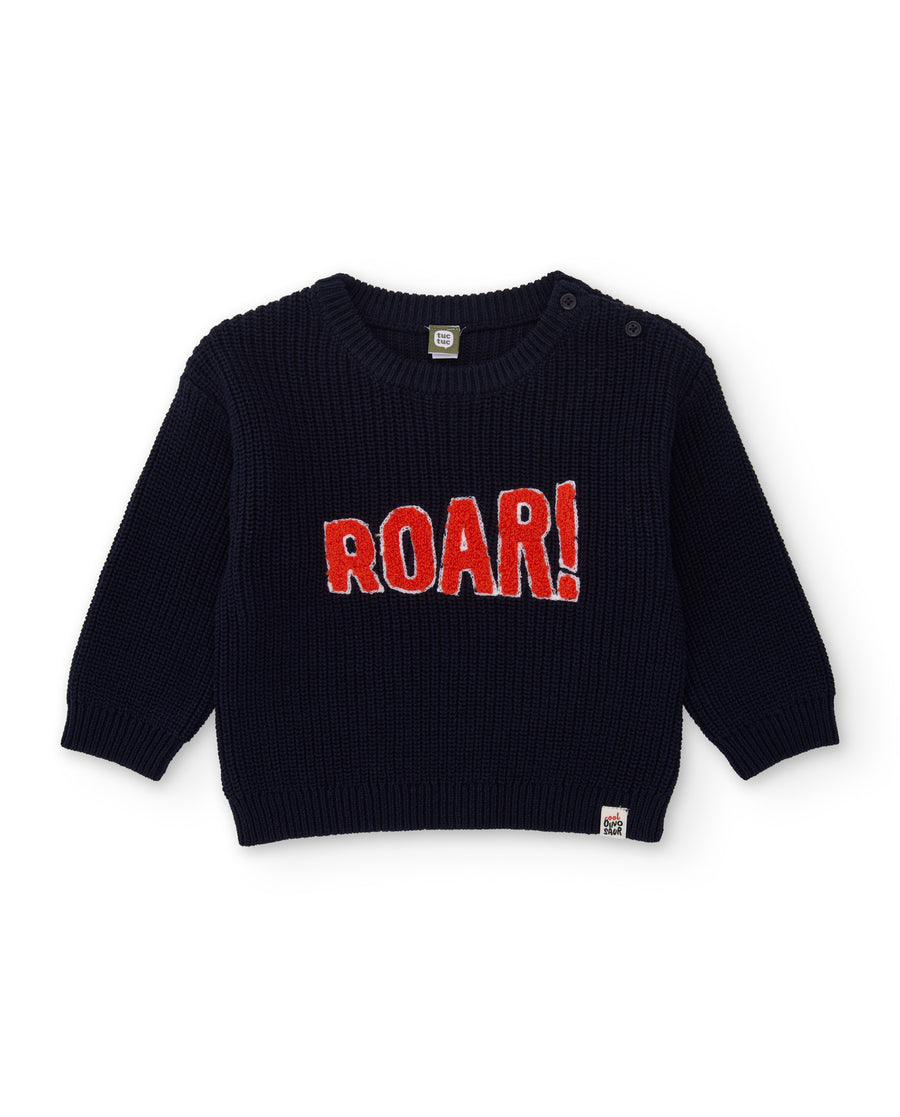 Sweat-shirt enfant en tricot avec message frontal
