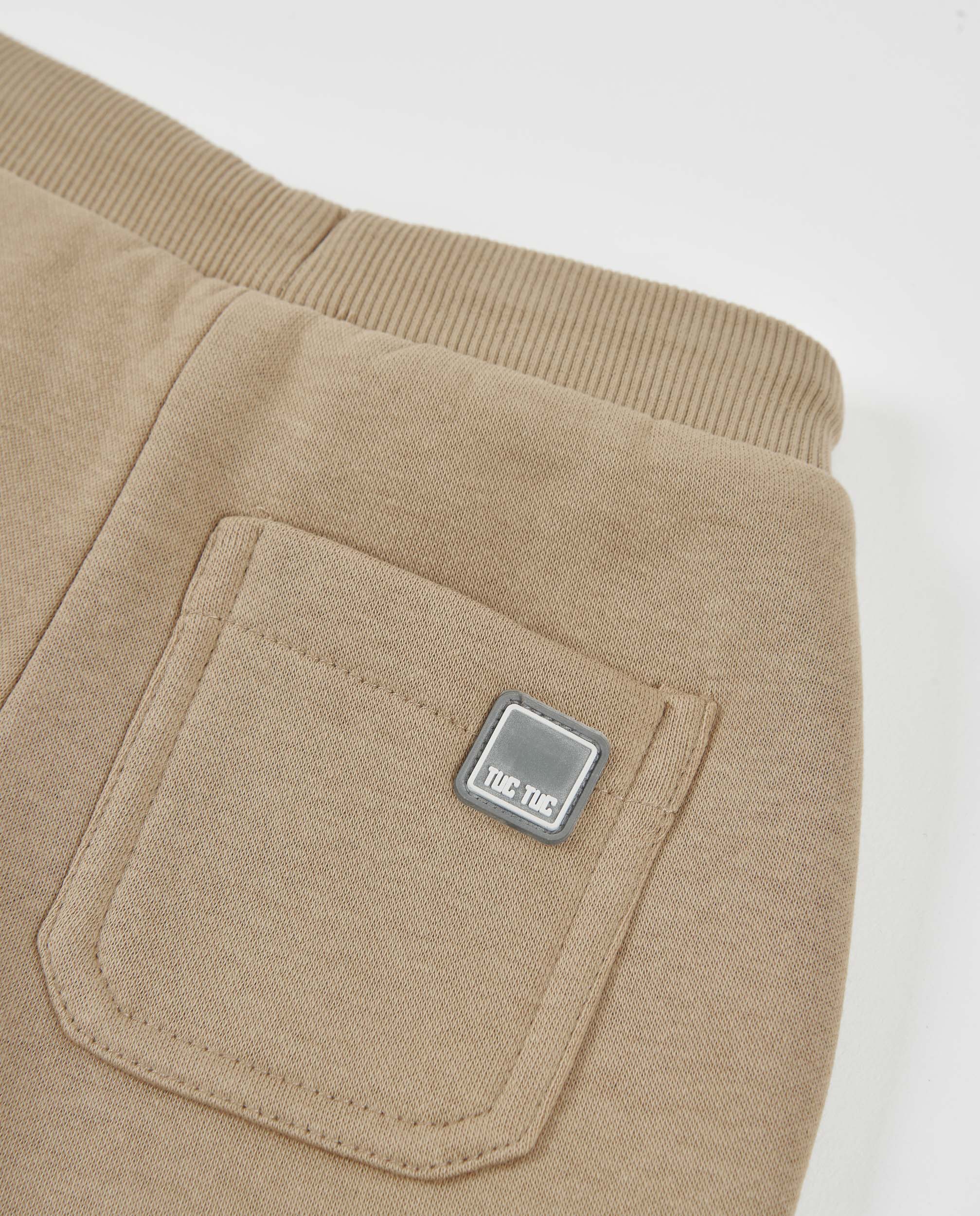 Pantalón de niño de felpa con puños canale y cordón