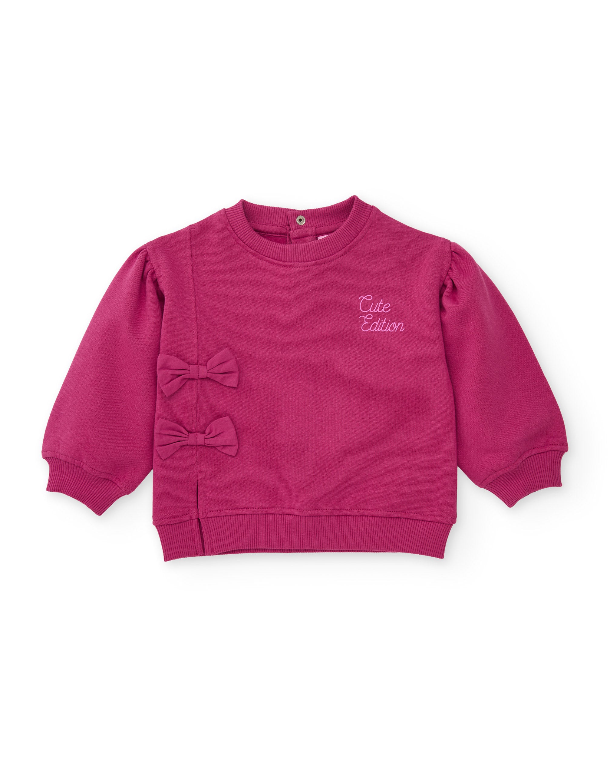 Conjunto de niña de felpa con sudadera con lazo y pantalón a juego