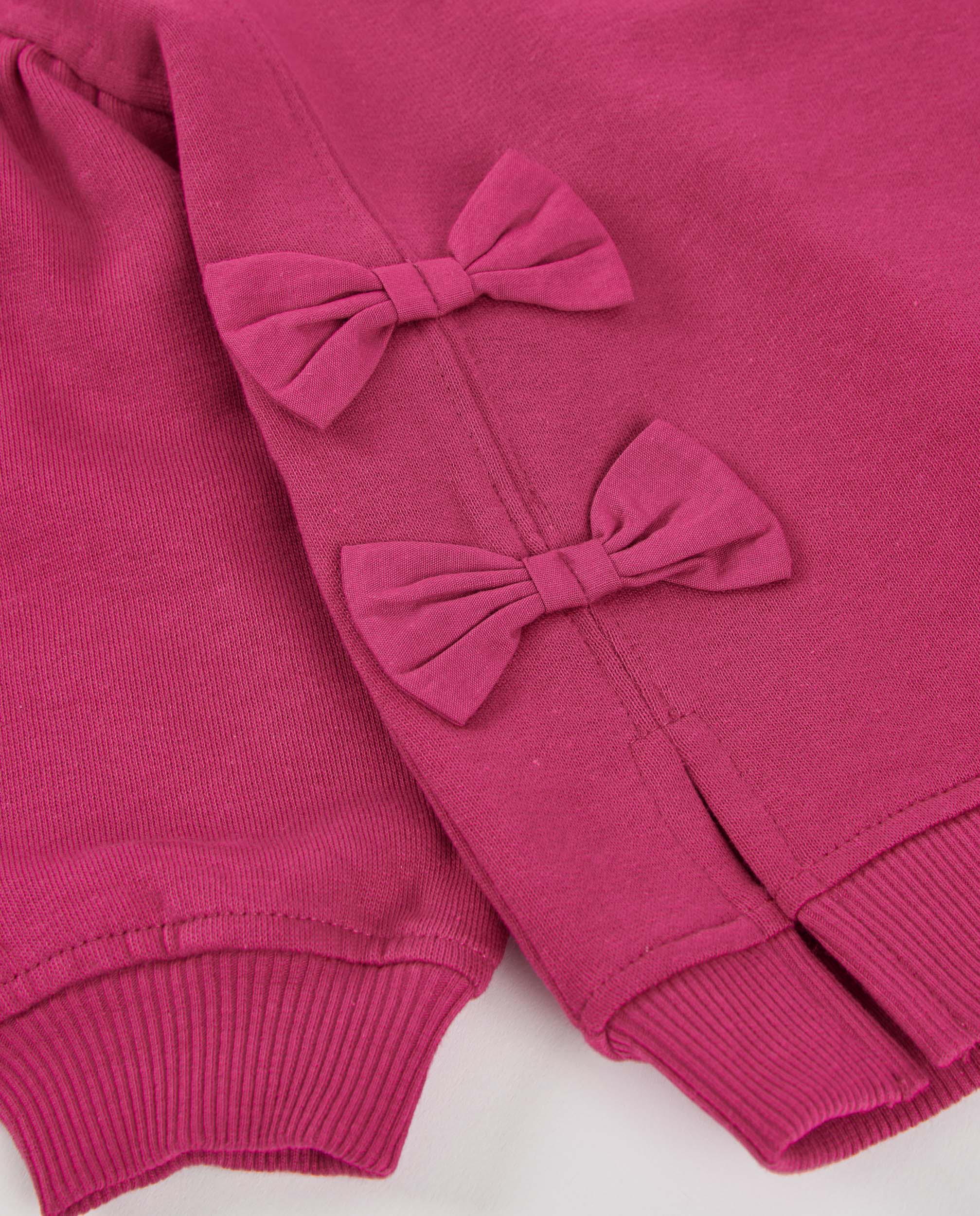 Sudadera de niña de felpa con lazos decorativos