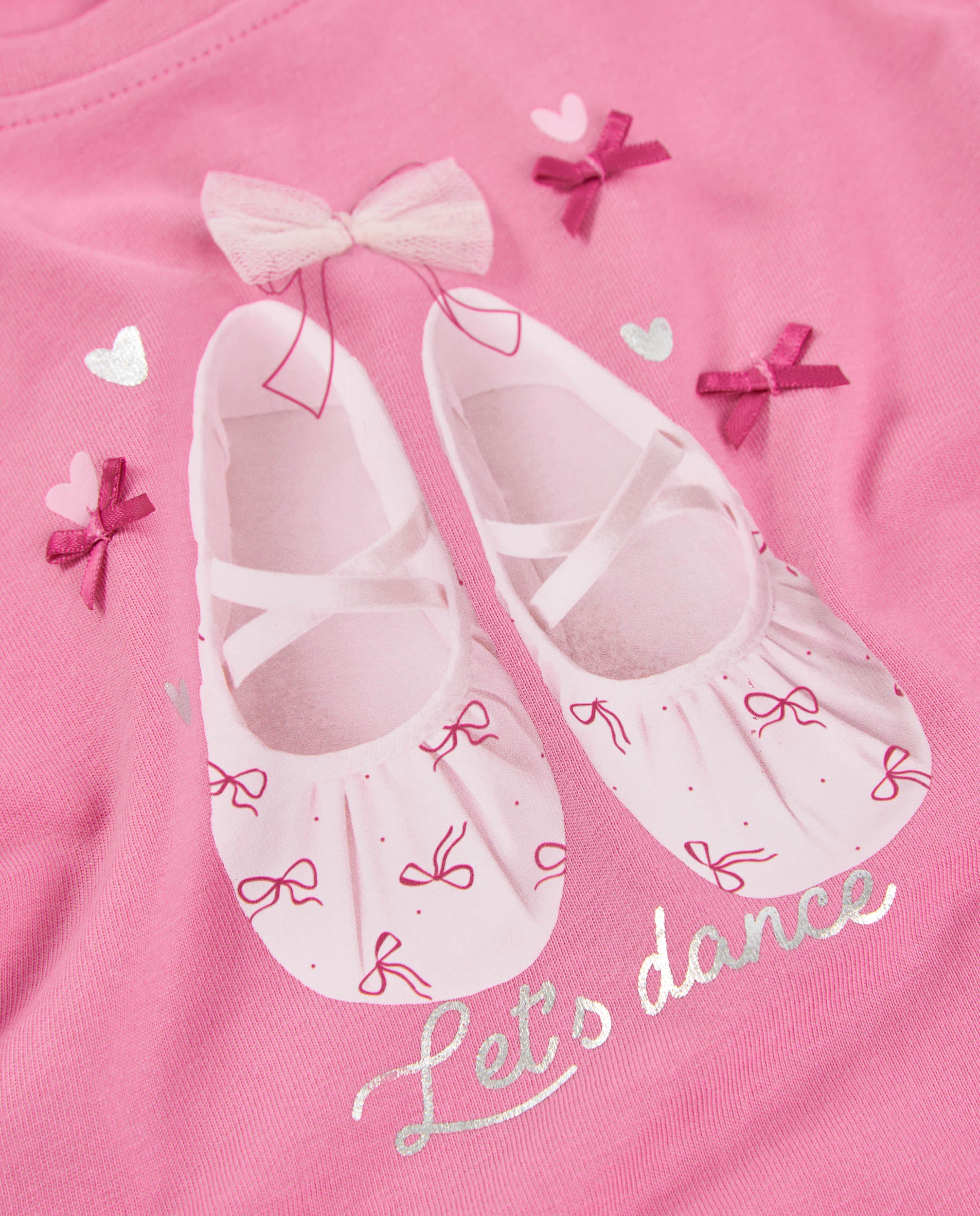 Camiseta de niña de punto con estampado de bailarinas