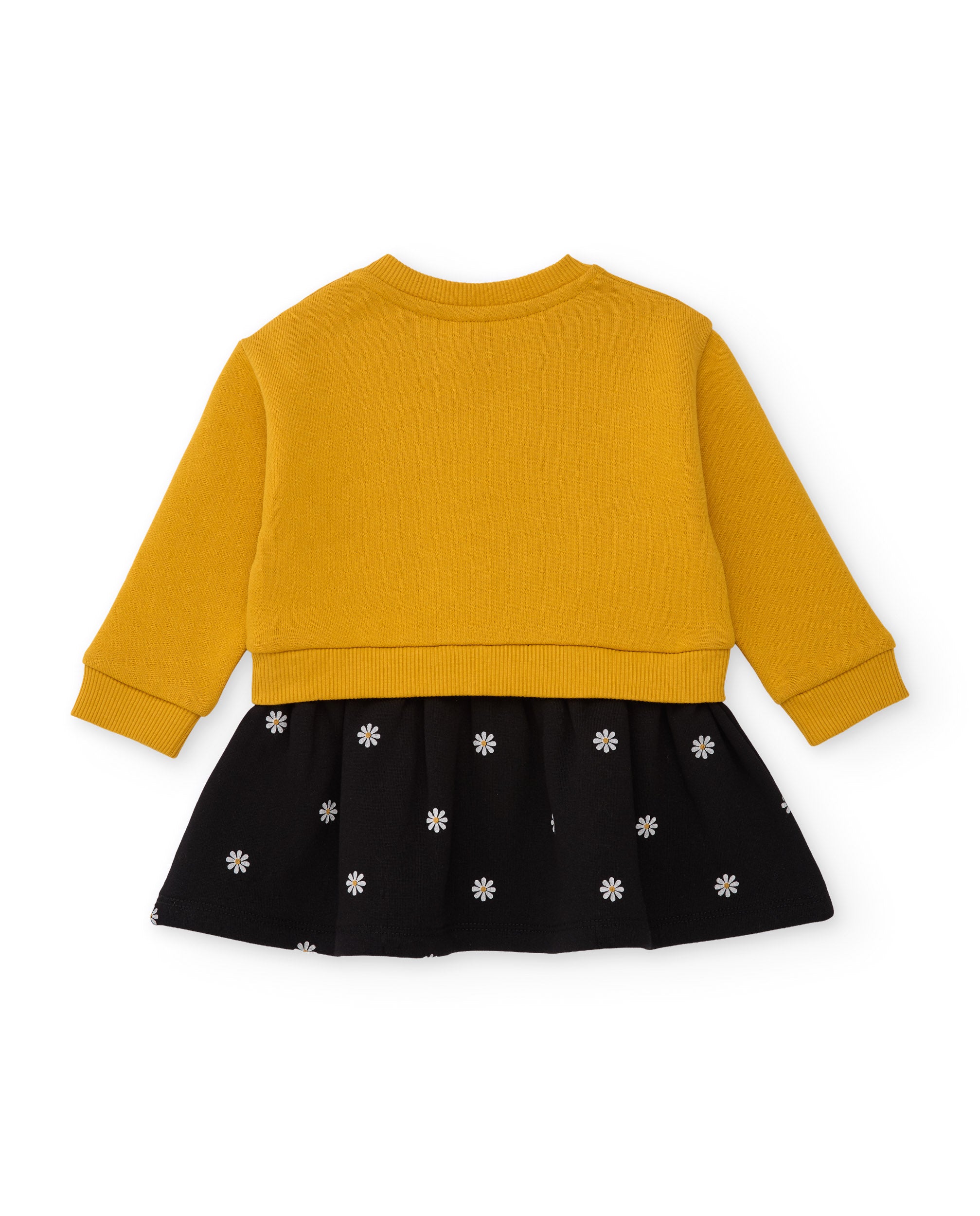 Vestido de niña de felpa con bordado de margaritas