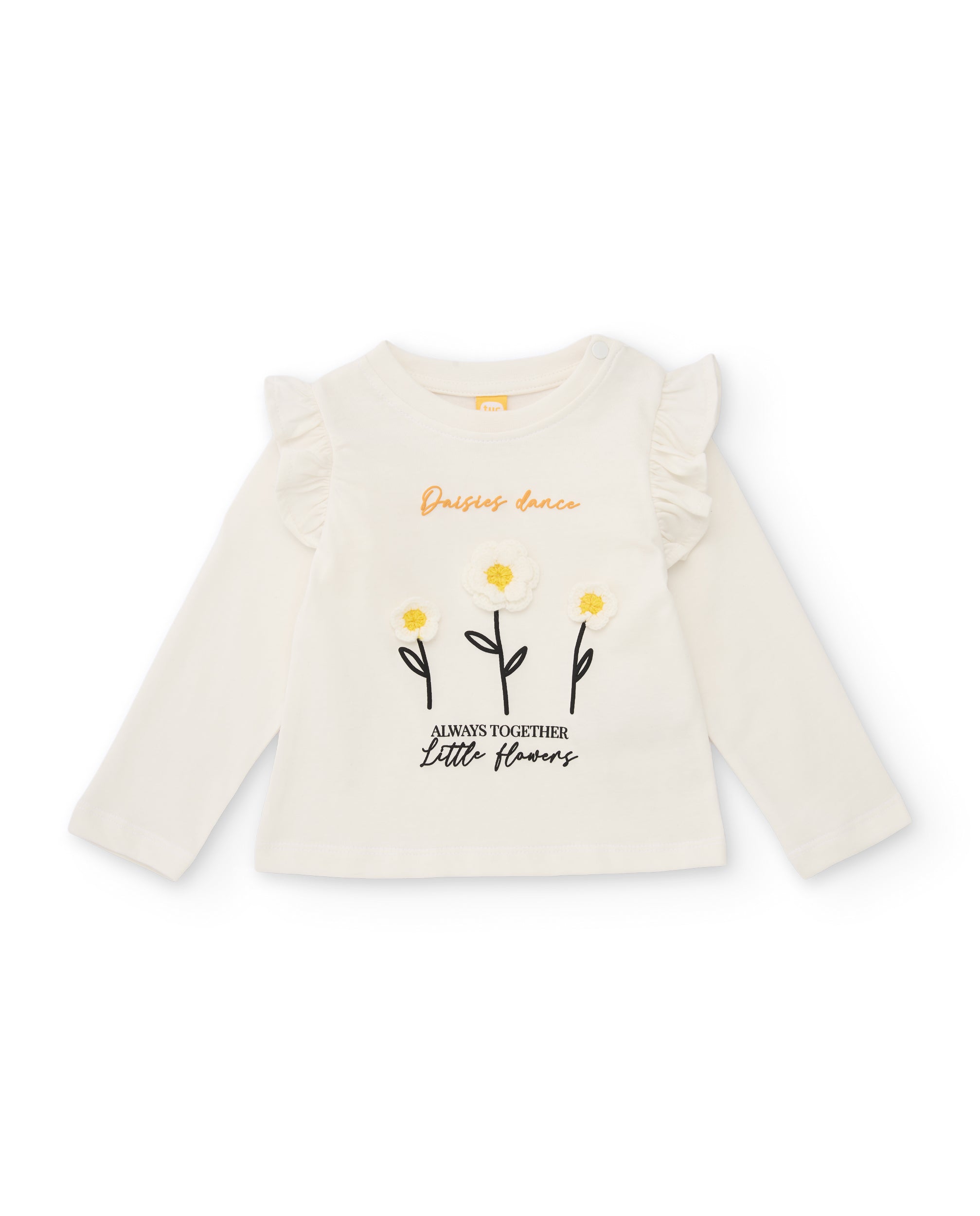 Girls knit T-shirt with a floral print